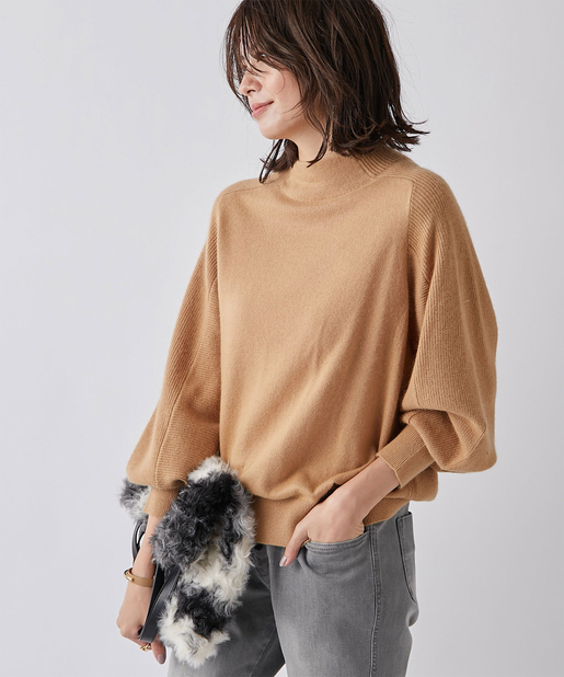 un dix cors(アンディコール) 【《ボリュームスリーブで華やかさアップ》手洗い可】ボリュームスリーブニット