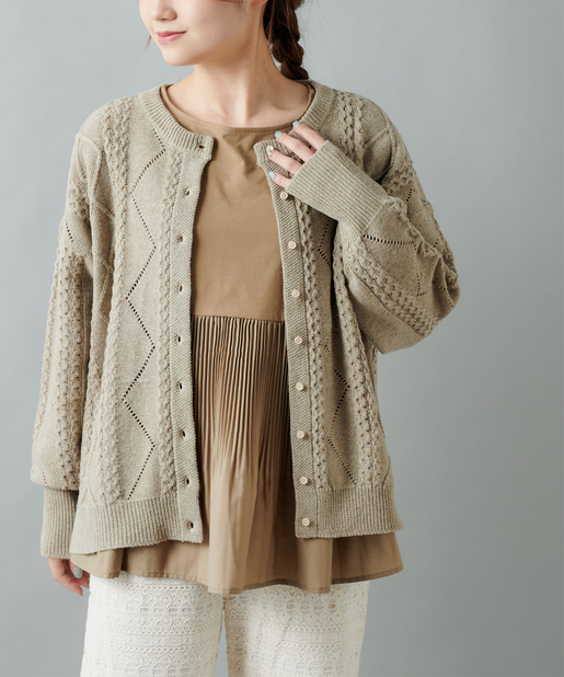 ケーブル編みニットカーディガン Pual Ce Cin ピュアルセシン レディース Pal Closet パルクローゼット パルグループ公式ファッション通販サイト