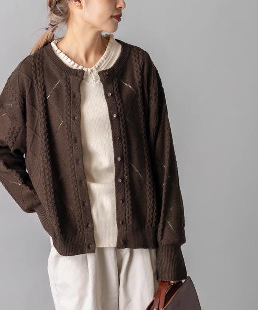 ケーブル編みニットカーディガン Pual Ce Cin ピュアルセシン レディース Pal Closet パルクローゼット パルグループ公式ファッション通販サイト