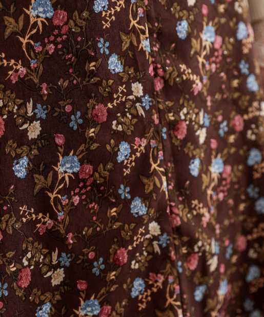 natural couture(ナチュラルクチュール) 配色花柄キャミワンピース