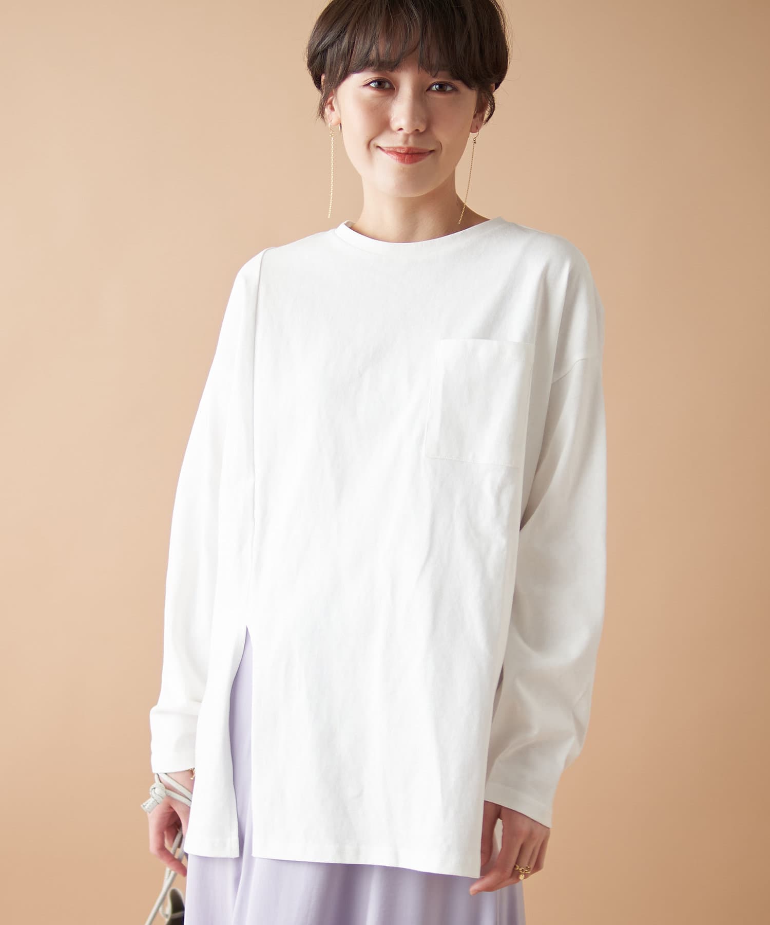 メンズライクな印象に ヘビーウエイトスリットロンt Un Dix Cors アンディコール レディース Pal Closet パルクローゼット パルグループ公式ファッション通販サイト