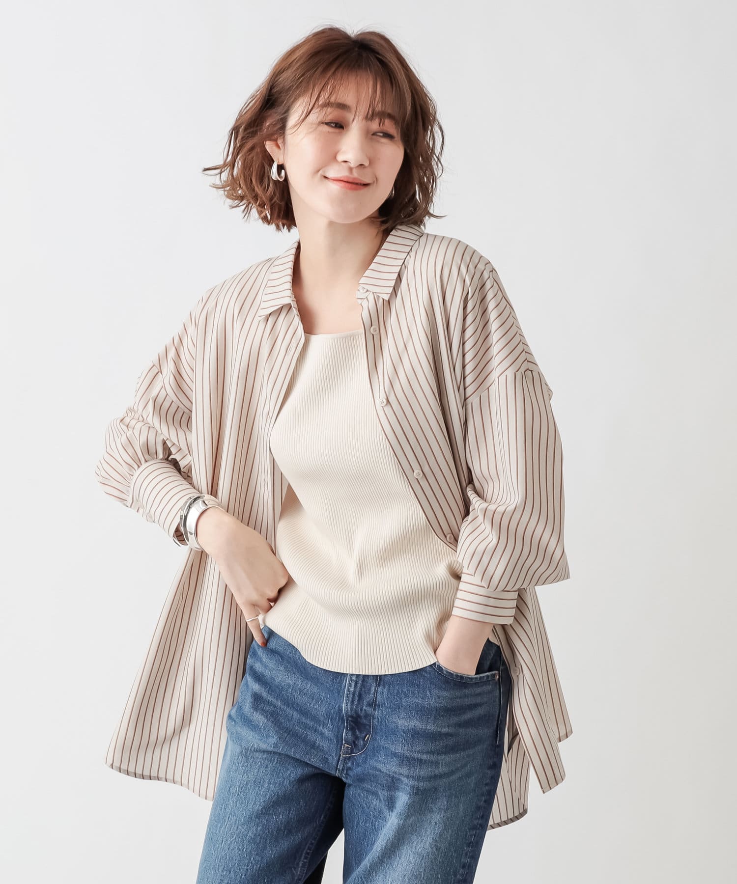 un dix cors(アンディコール) 【ワードローブに追加したい定番アイテム】ストライプチュニックシャツ