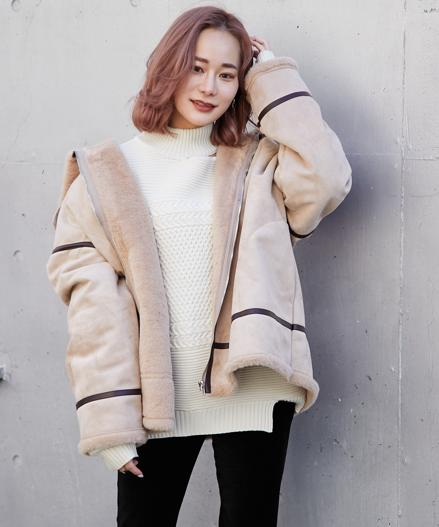 ムートンフライトジャケット レディース Pal Closet パルクローゼット パルグループ公式ファッション通販サイト