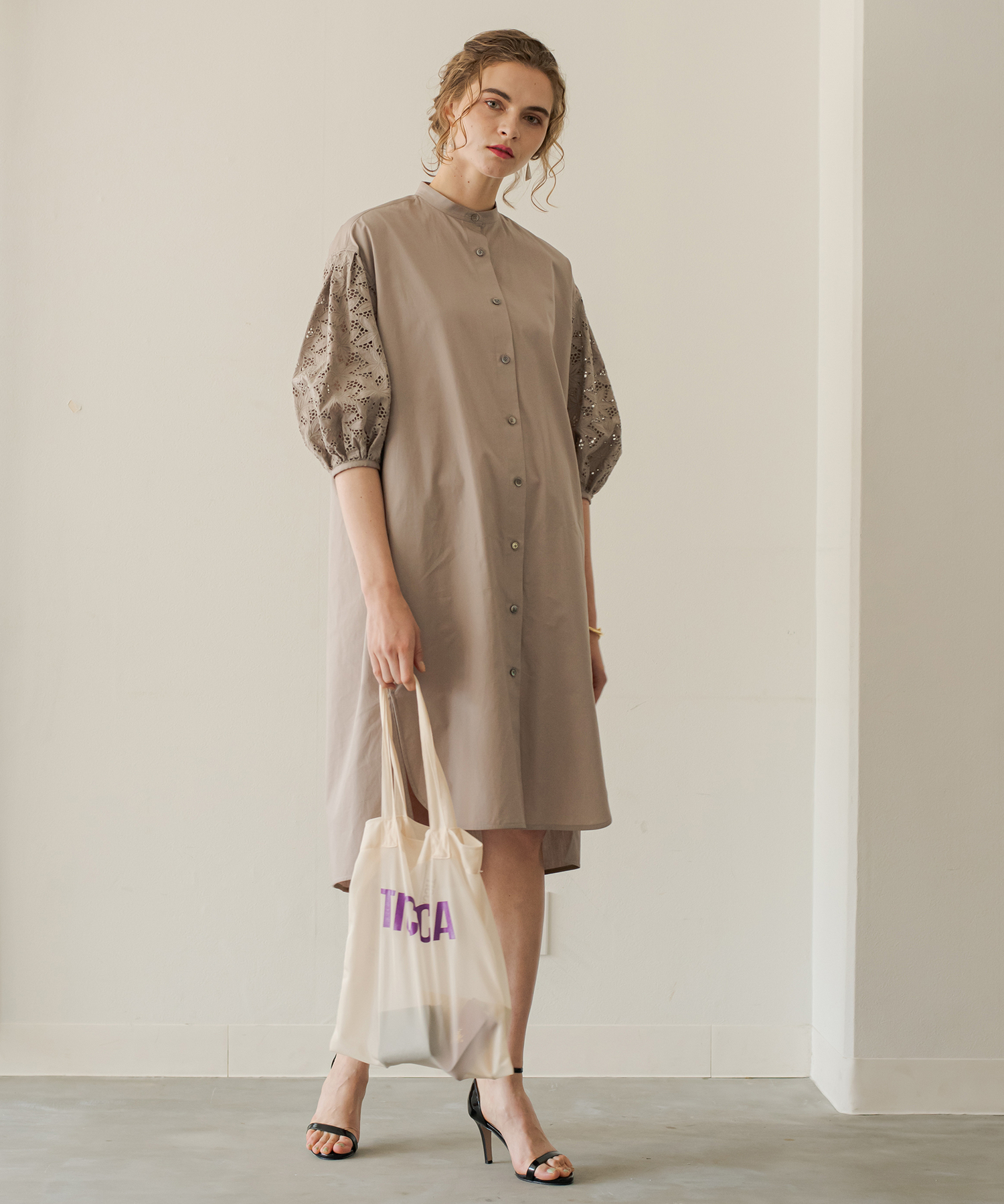 Ticca ティッカ レーススタンドネックワンピース Loungedress ラウンジドレス レディース Pal Closet パルクローゼット パルグループ公式ファッション通販サイト