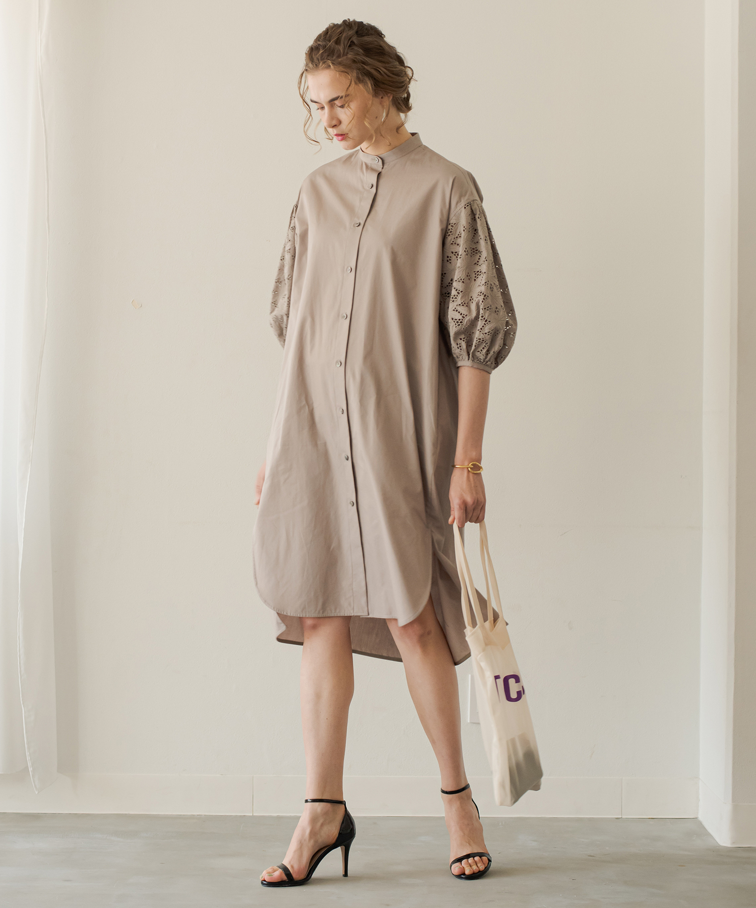 Ticca ティッカ レーススタンドネックワンピース Loungedress ラウンジドレス レディース Pal Closet パルクローゼット パルグループ公式ファッション通販サイト