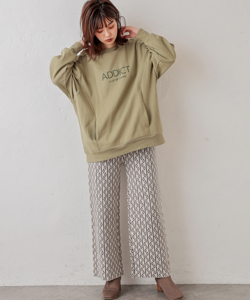 小紋柄ジャガードニットパンツ | natural couture(ナチュラル