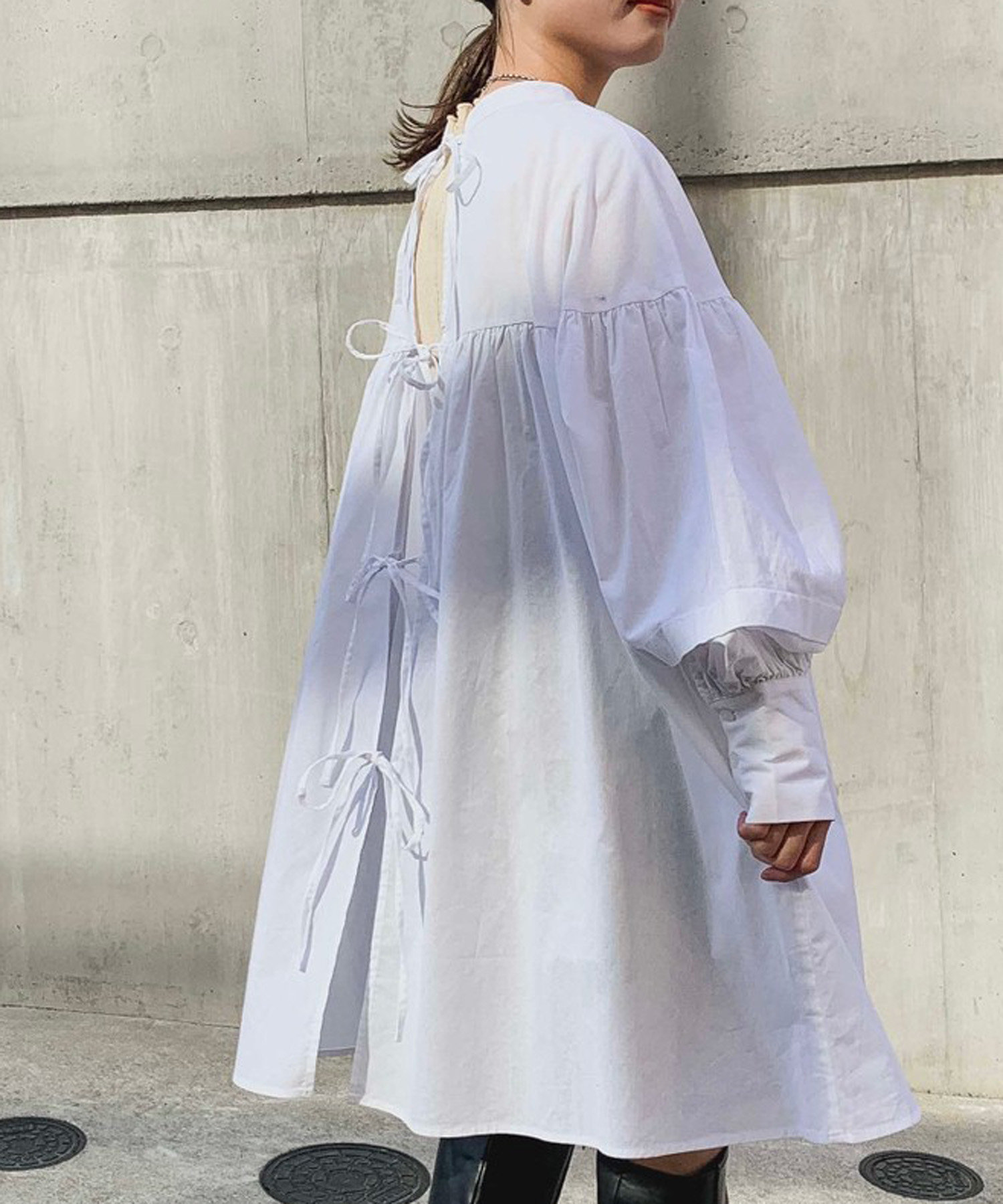 Back紐コットンチュニックブラウス Kastane カスタネ レディース Pal Closet パルクローゼット パルグループ公式ファッション通販サイト