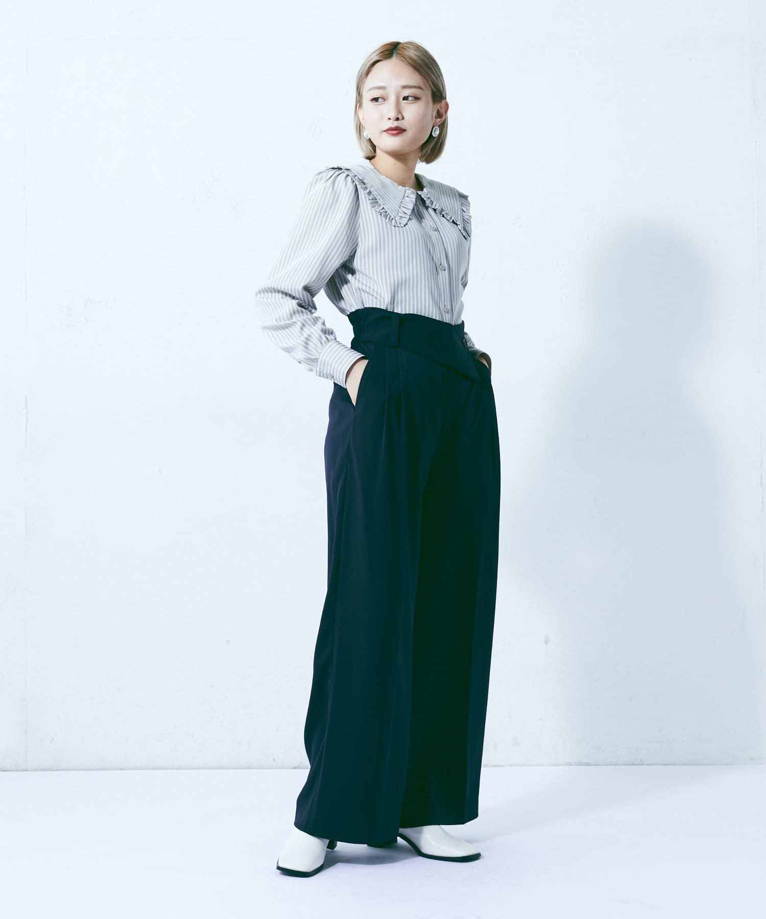 ピーターパン襟ストライプシャツ Lui S ルイス レディース Pal Closet パルクローゼット パルグループ公式ファッション通販サイト ピーターパン襟ストライプシャツ Lui S ルイス レディース Pal Closet パルクローゼット パルグループ公式ファッション通販サイト
