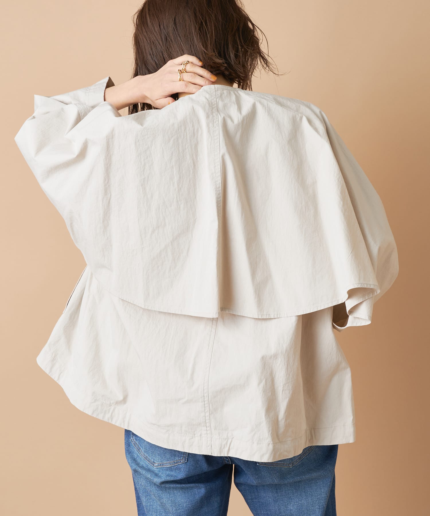 un dix cors(アンディコール) 【主役級の1枚】バックフレアノーカラーブルゾン