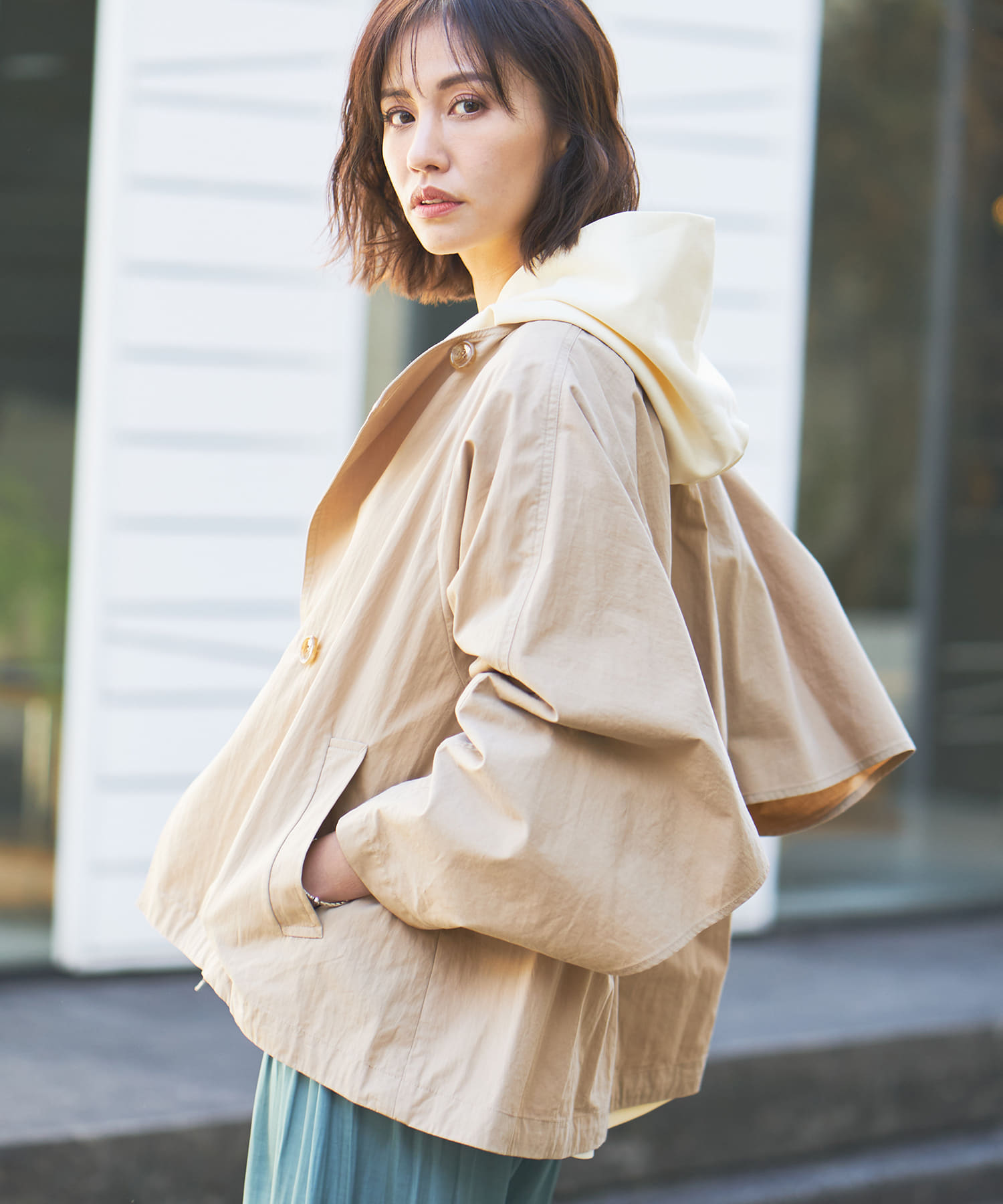 un dix cors(アンディコール) 【主役級の1枚】バックフレアノーカラーブルゾン