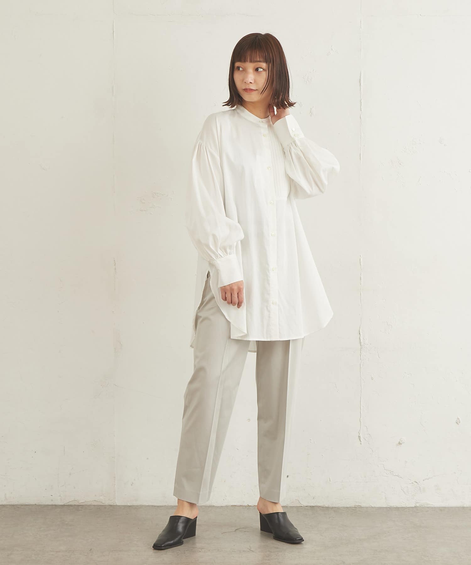 アシメピンタックドレスシャツ Lui S ルイス レディース Pal Closet パルクローゼット パルグループ公式ファッション通販サイト