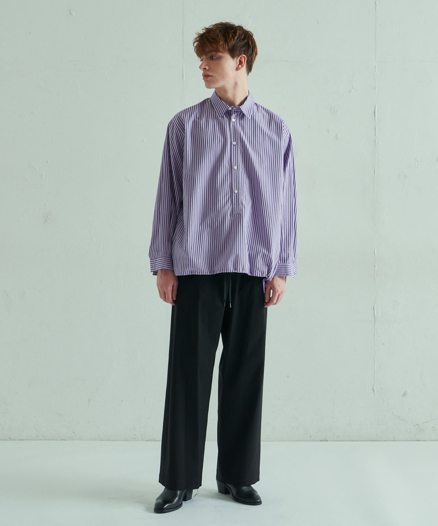 コード付ストライププルオーバーシャツ Lui S ルイス メンズ Pal Closet パルクローゼット パルグループ公式ファッション通販サイト