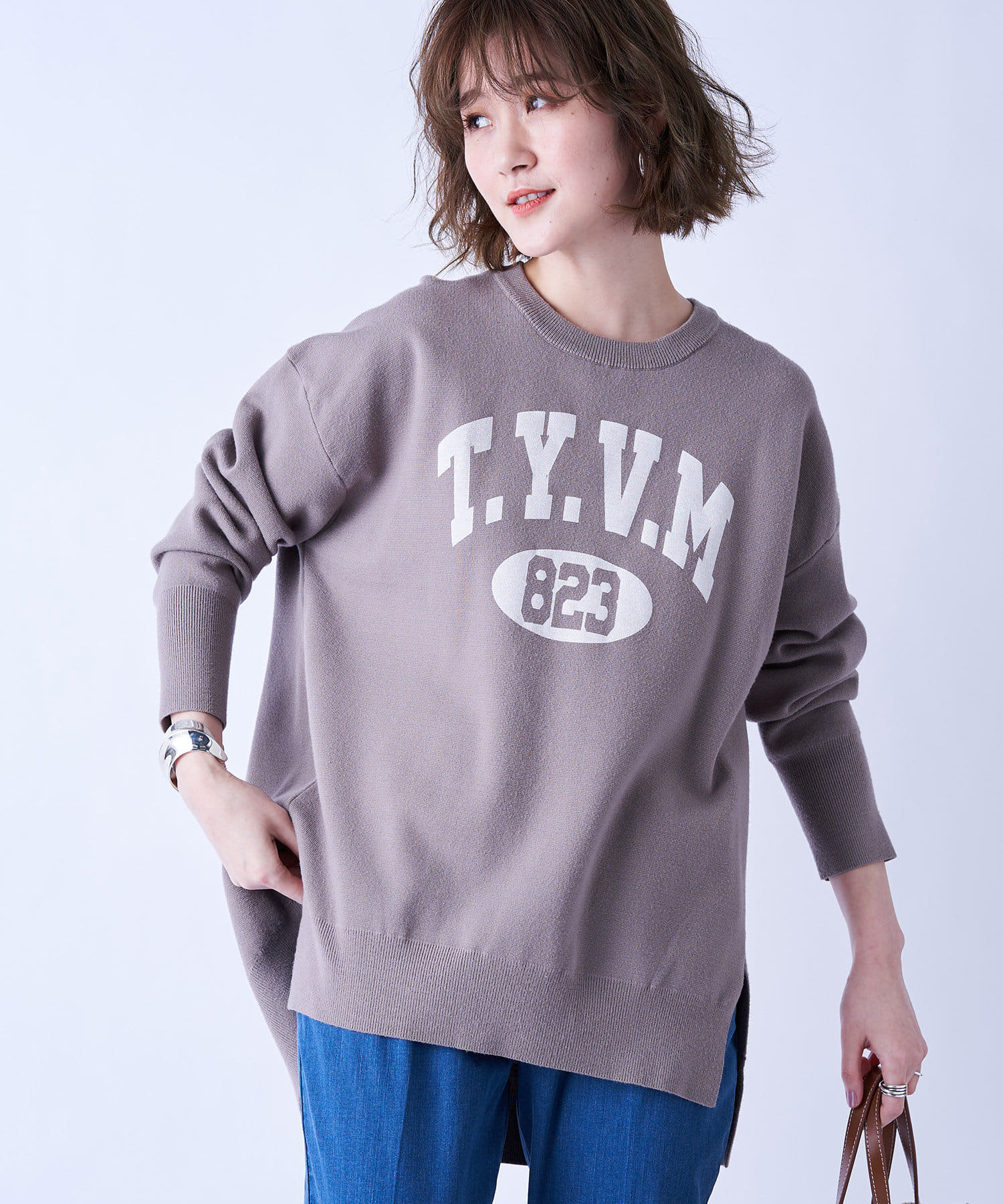 un dix cors(アンディコール) 【大人も取り入れやすい】ロゴミラノリブニット