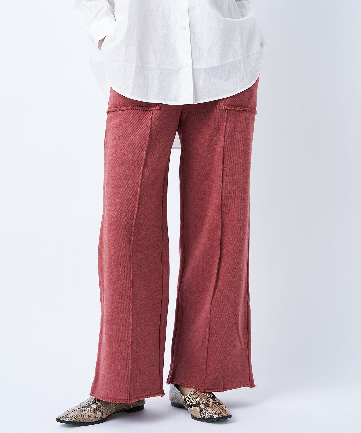 un dix cors(アンディコール) 【大きめポケットでスッキリ見え】裏毛カットパンツ