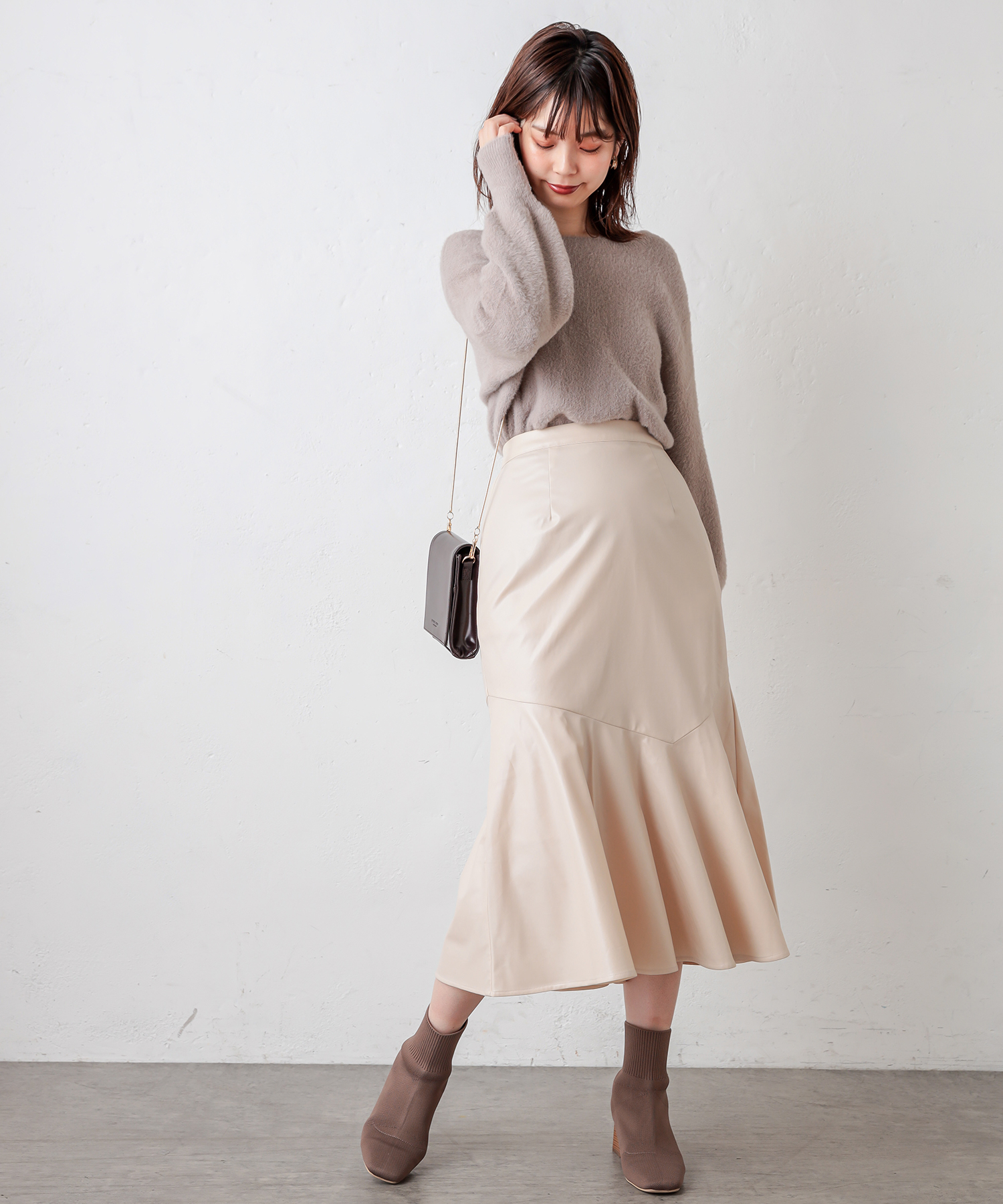 WEB限定カラー有り】エコレザーマーメイドスカート | natural couture