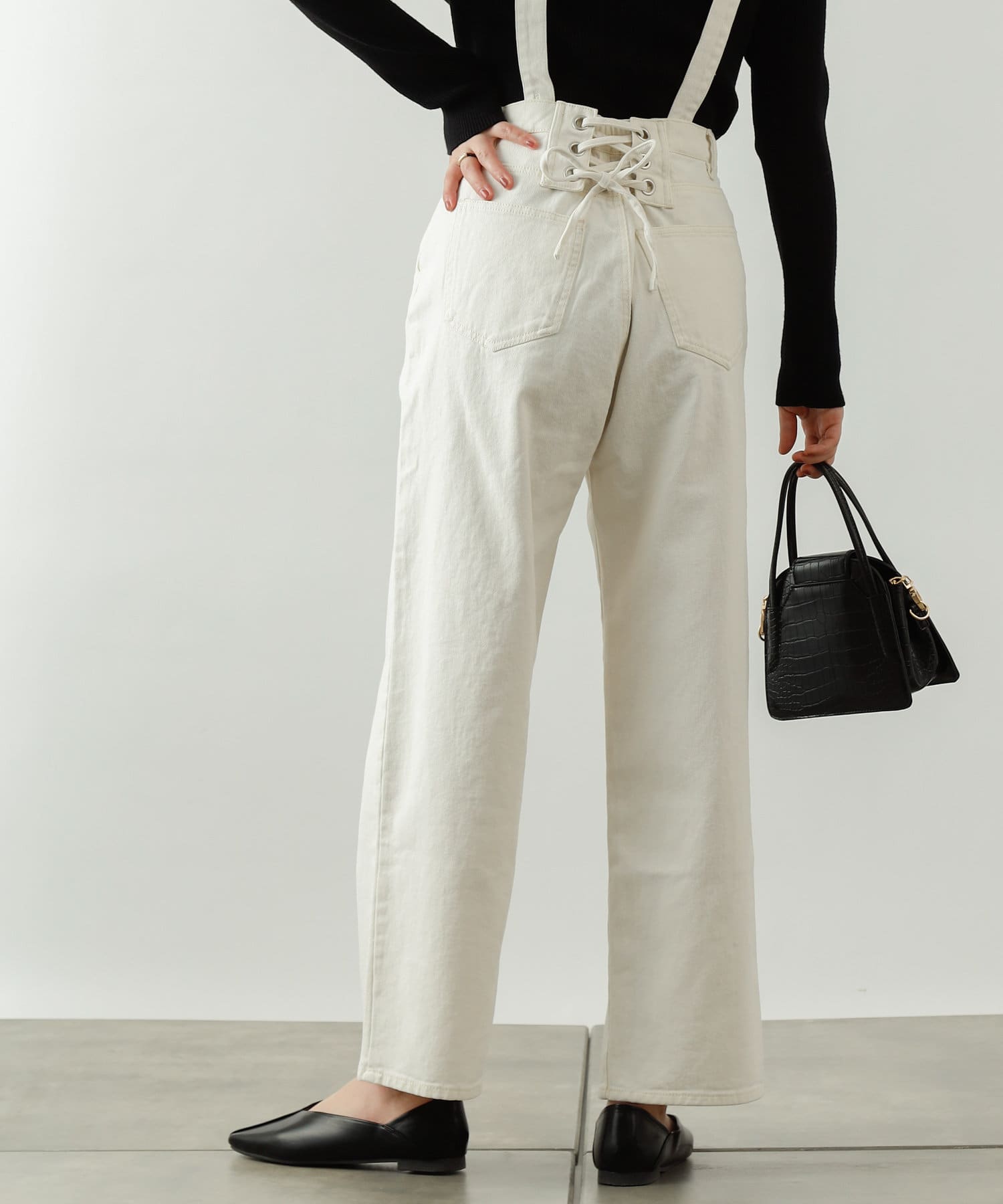 カラーツイルサスペンダー付バックレースアップパンツ Colony 2139 コロニー トゥーワンスリーナイン レディース Pal Closet パルクローゼット パルグループ公式ファッション通販サイト