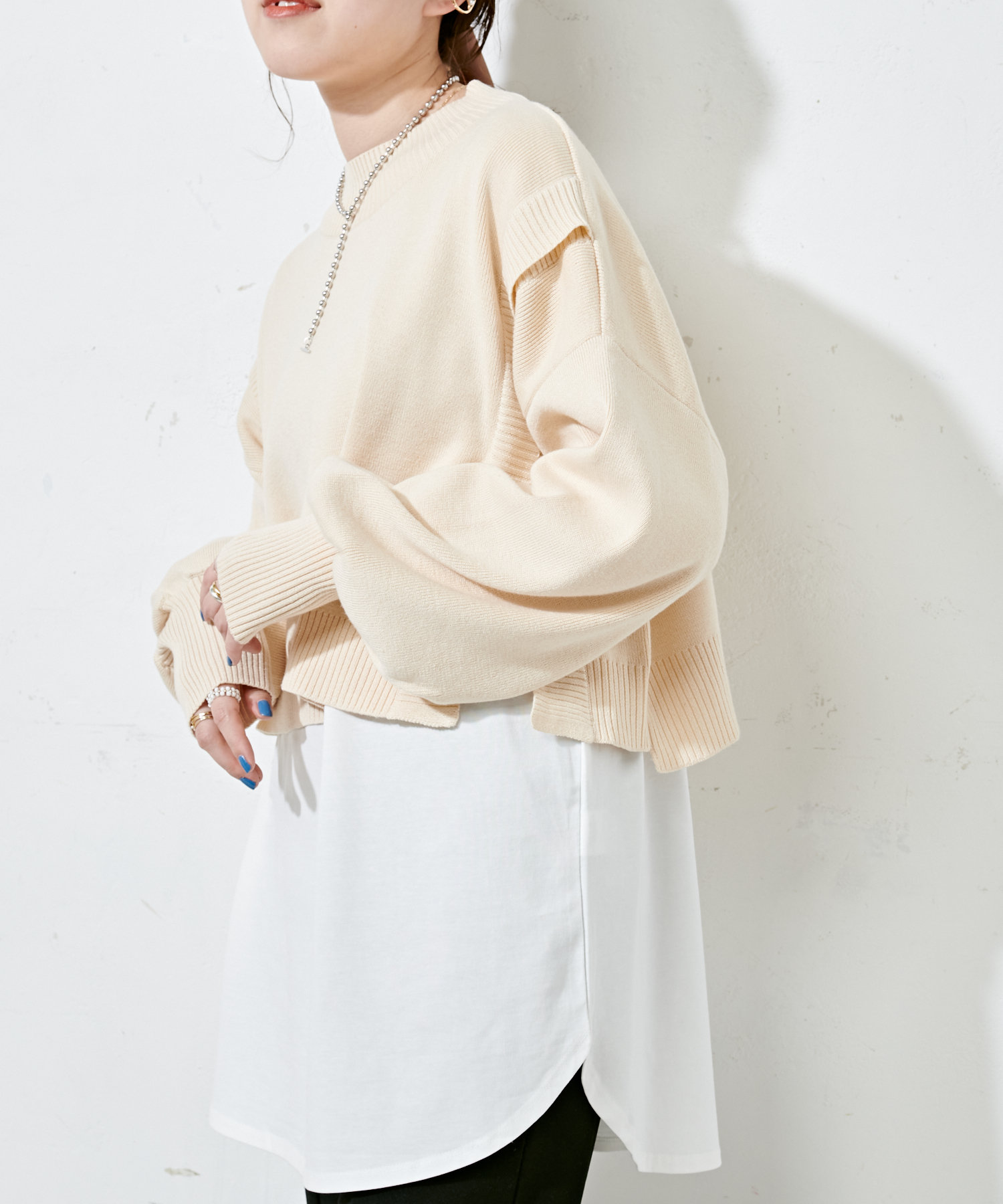 Set Item レイヤードショート丈プルオーバー ロングtシャツ Discoat ディスコート レディース Pal Closet パルクローゼット パルグループ公式ファッション通販サイト