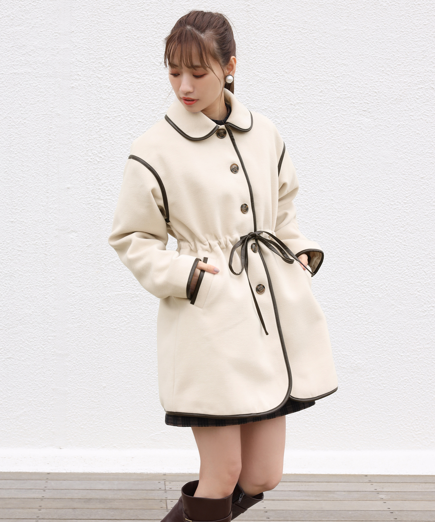 パイピング女の子コート One After Another Nice Claup ワンアフターアナザー ナイスクラップ レディース Pal Closet パルクローゼット パルグループ公式ファッション通販サイト