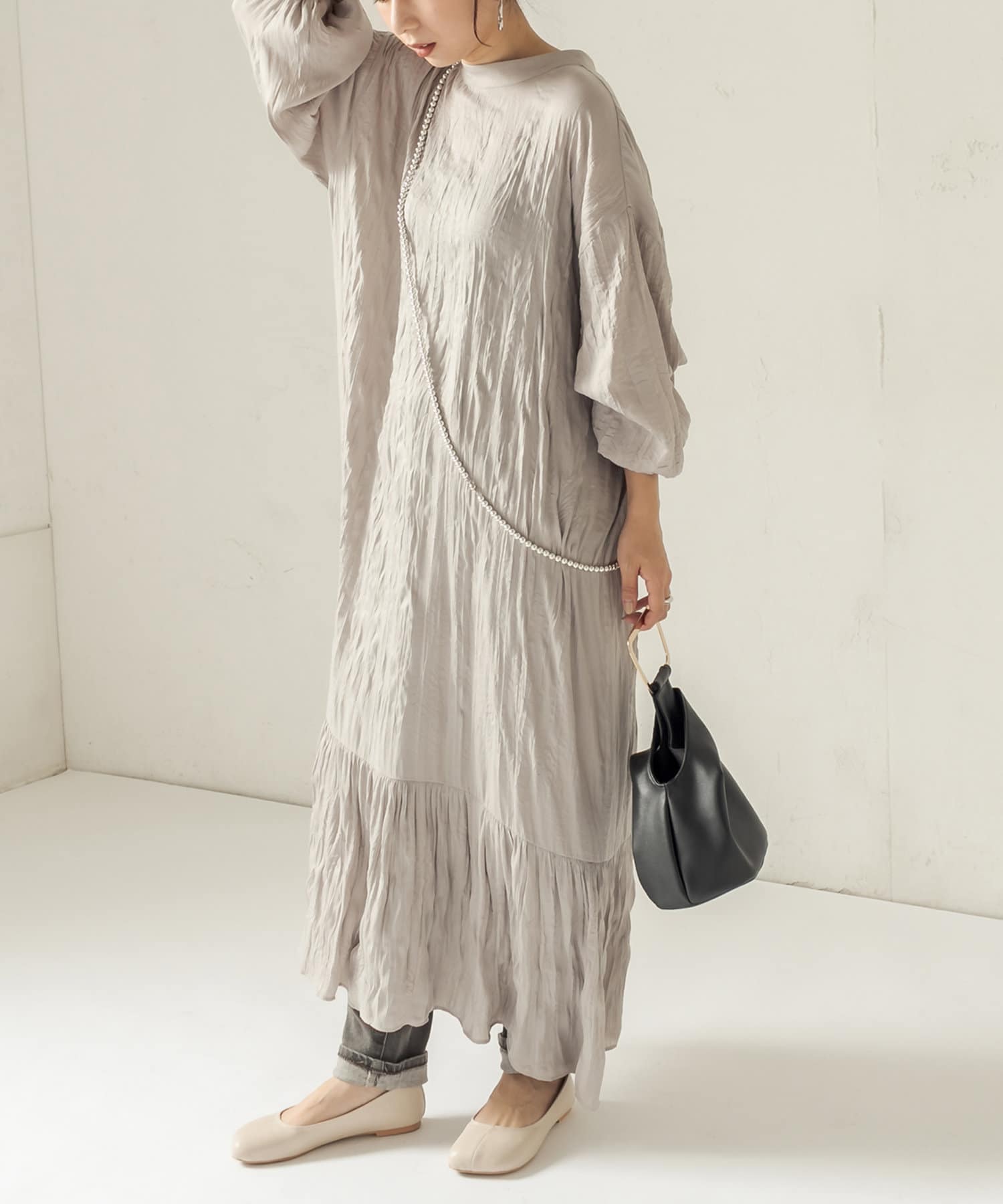 裾切り替ワッシャーワンピース Capricieux Le Mage カプリシュレマージュ レディース Pal Closet パルクローゼット パルグループ公式ファッション通販サイト