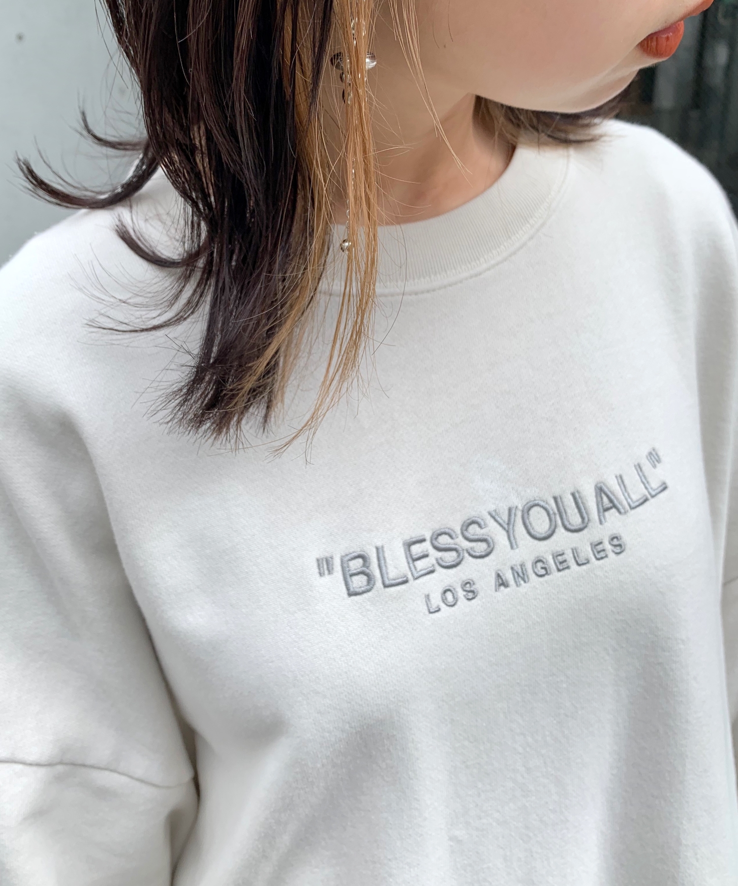 BLESS YOU/ブレスユー】 ピグメント刺繍クルー | WHO'S WHO gallery