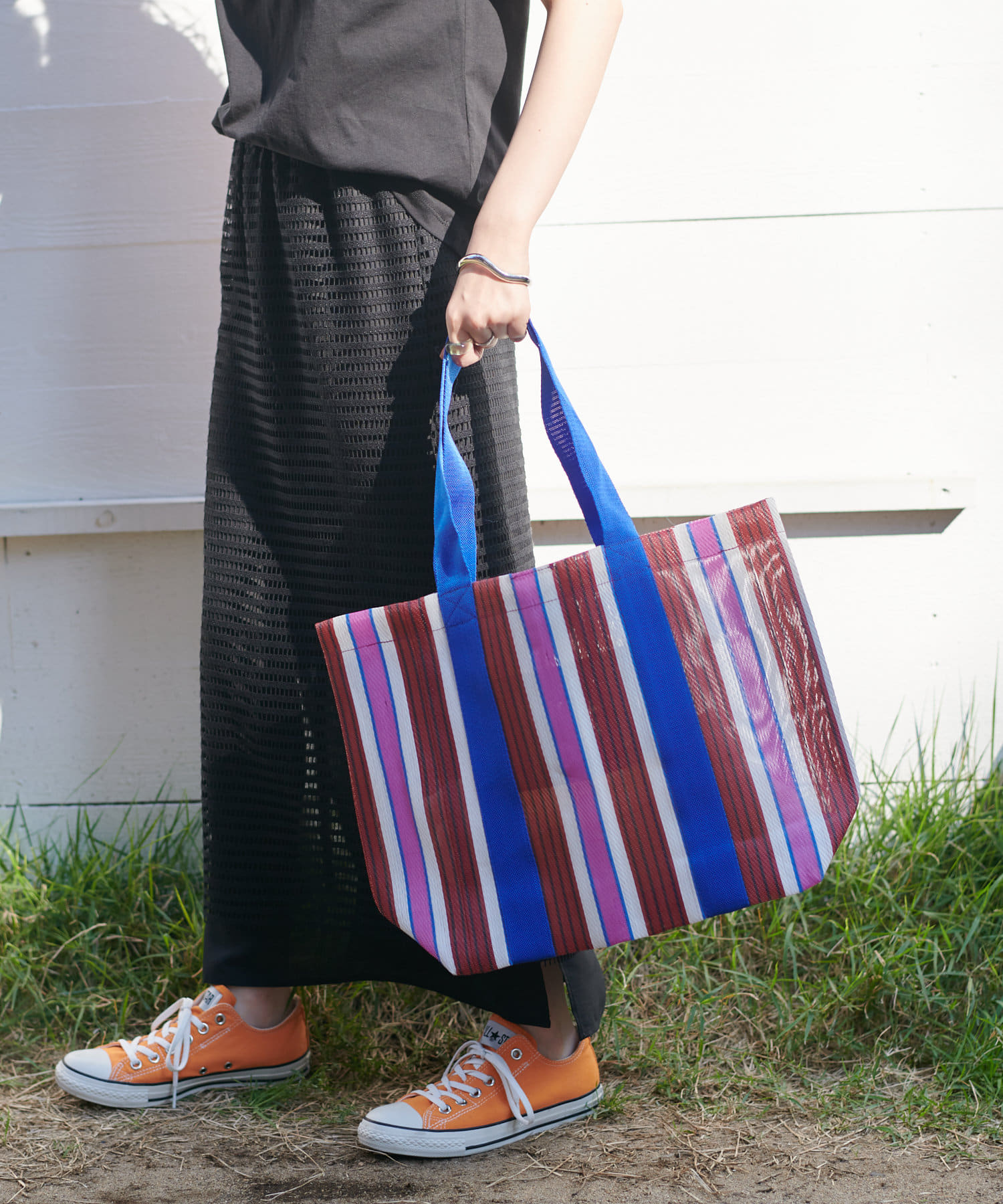 メッシュストライプトートバッグ Discoat ディスコート レディース Pal Closet パルクローゼット パルグループ公式ファッション通販サイト