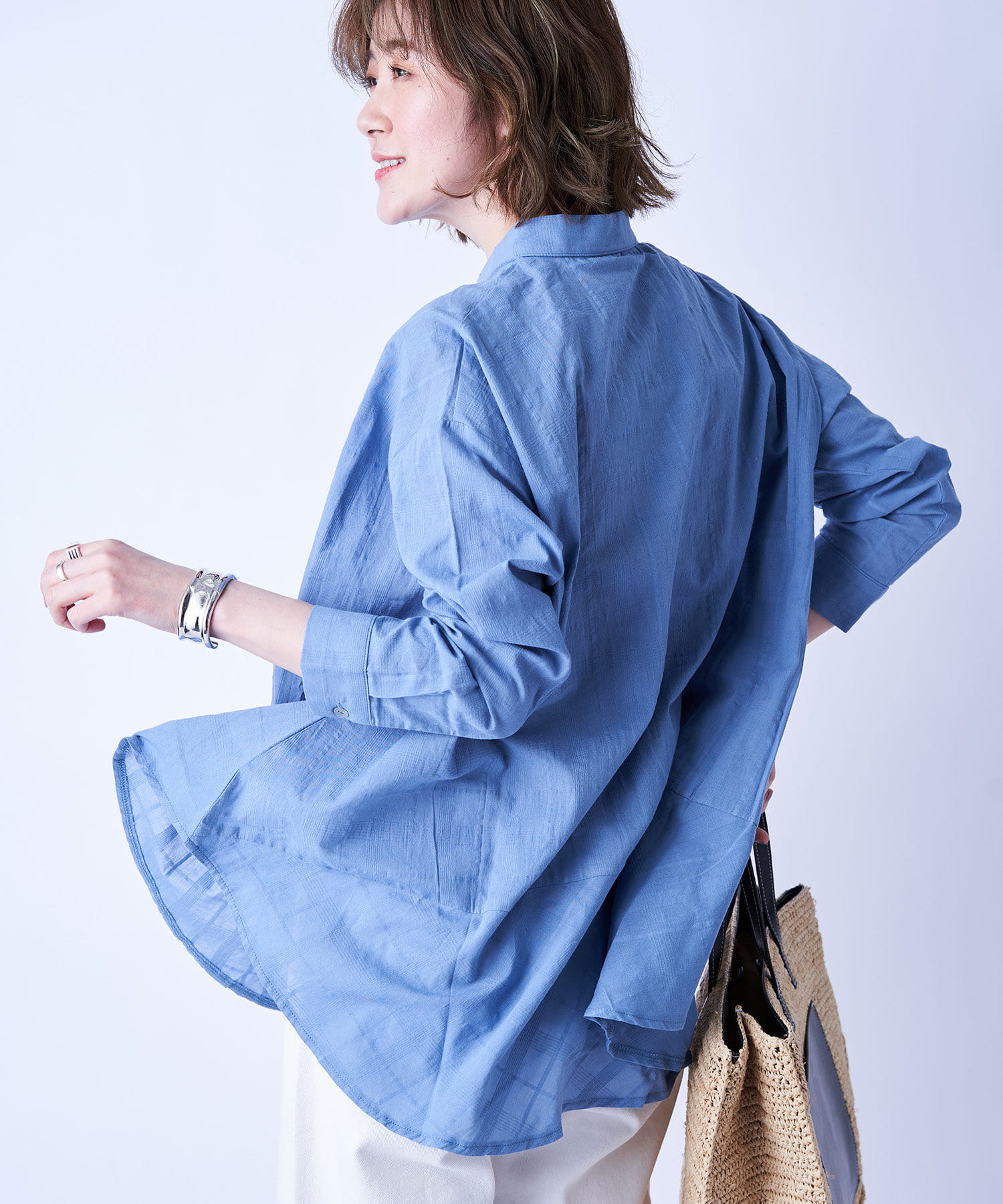 un dix cors(アンディコール) ここでしか手に入らない！【WEB限定・手洗い可】シアーチェックブラウス