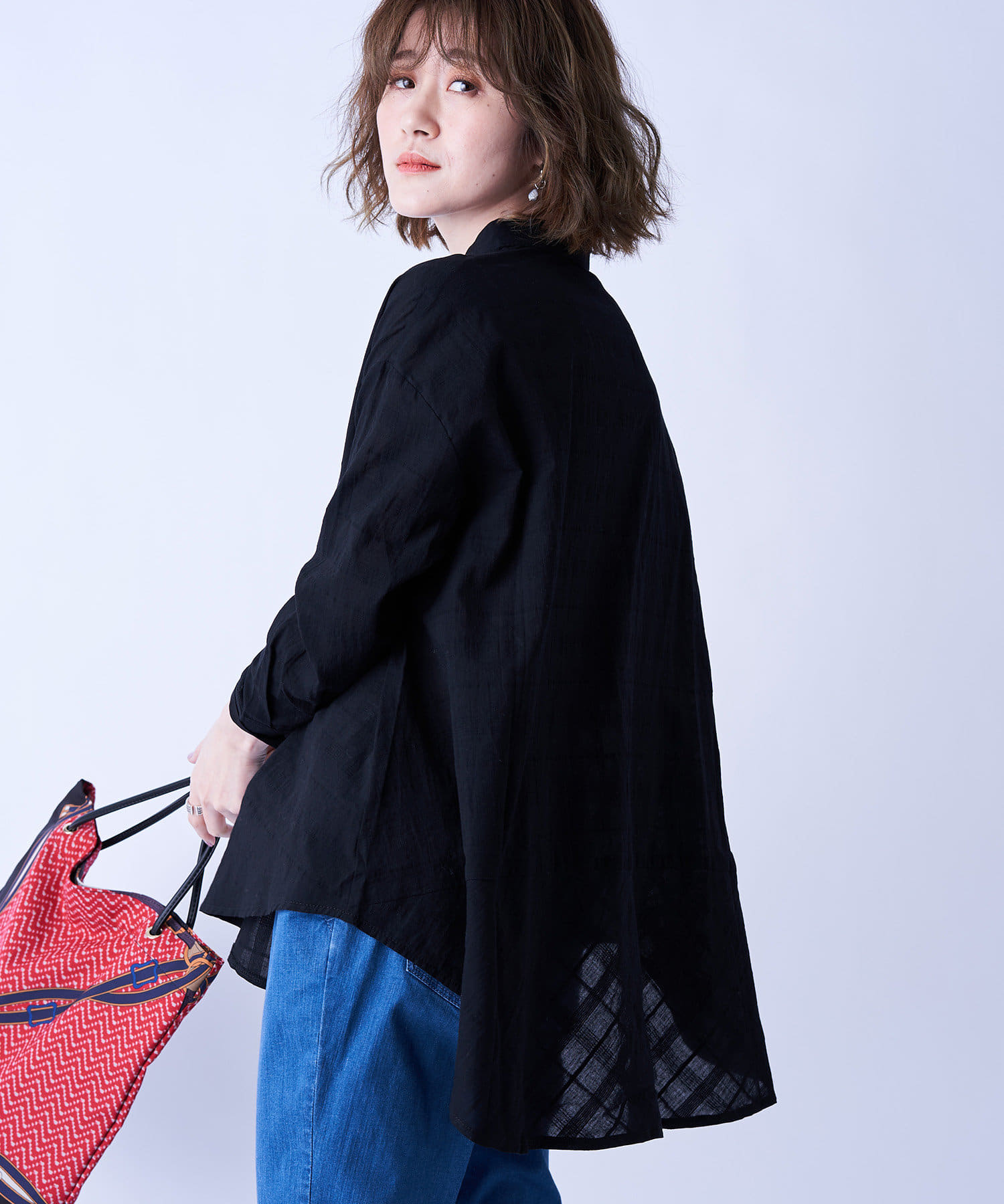 un dix cors(アンディコール) ここでしか手に入らない！【WEB限定・手洗い可】シアーチェックブラウス