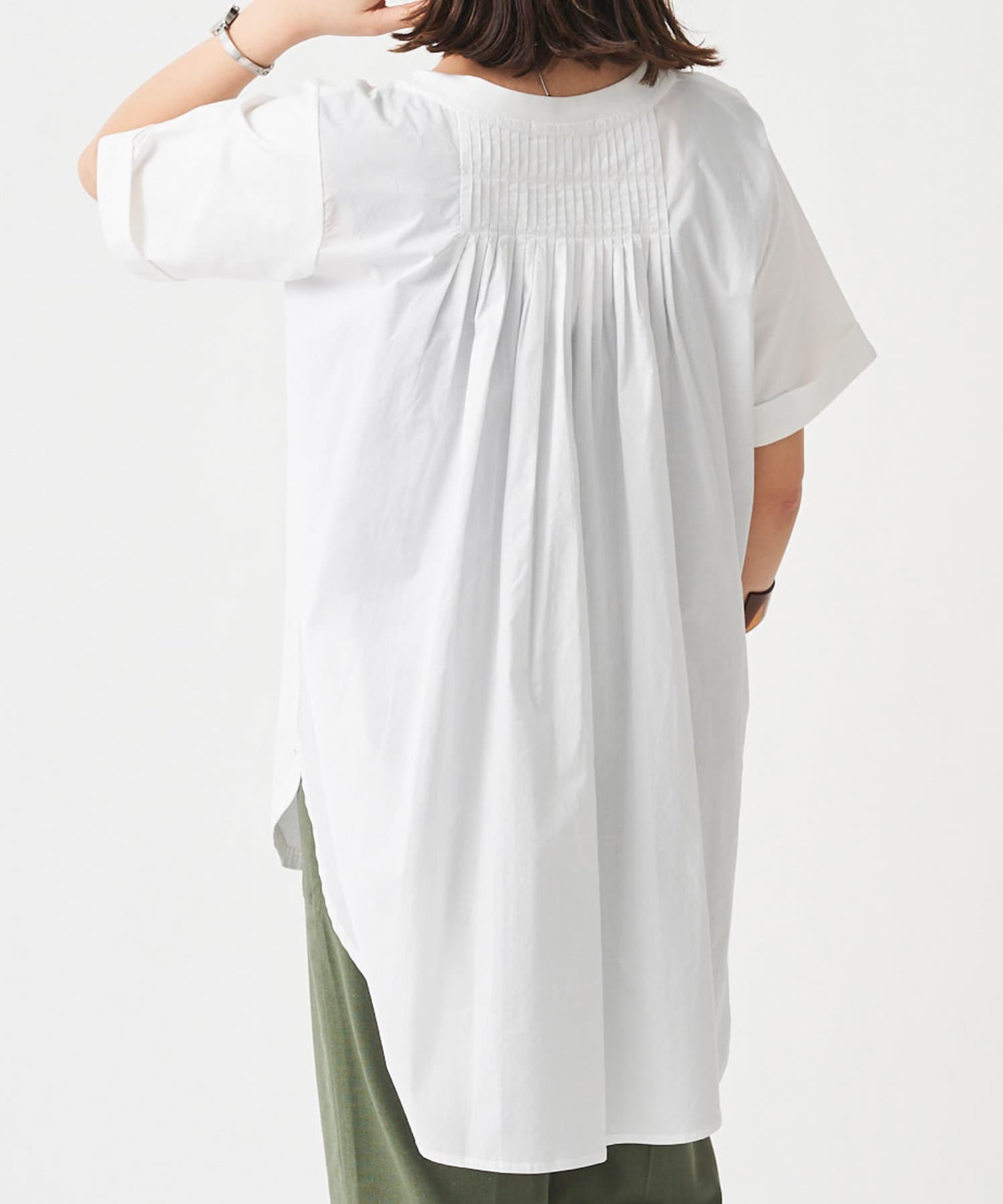 Chez toi(シェトワ) オーガニックコットンBACKピンタックチュニックプルオーバー