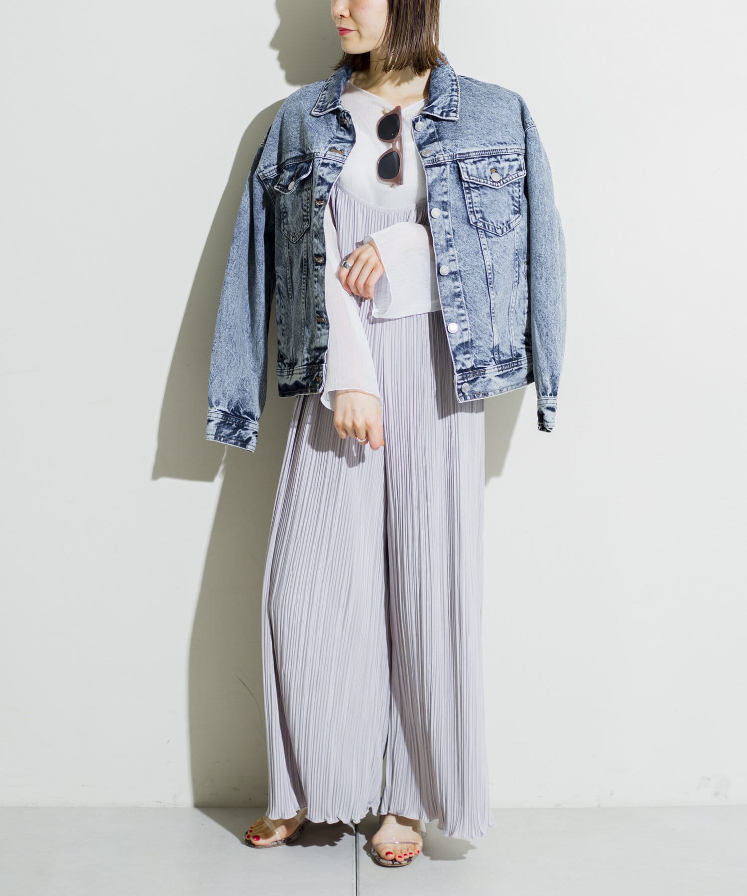 prose verse(プロズヴェール) 《WEB限定》【肩紐調節可能】プリーツキャミサロペット