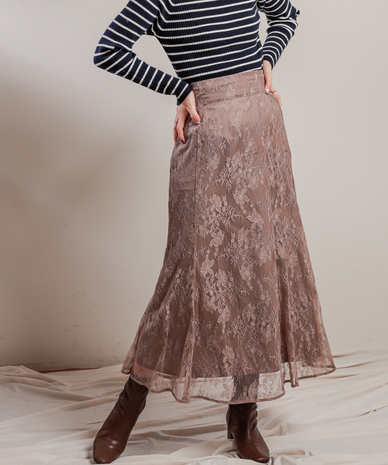 natural couture(ナチュラルクチュール) 【WEB限定】osonoレーススカート