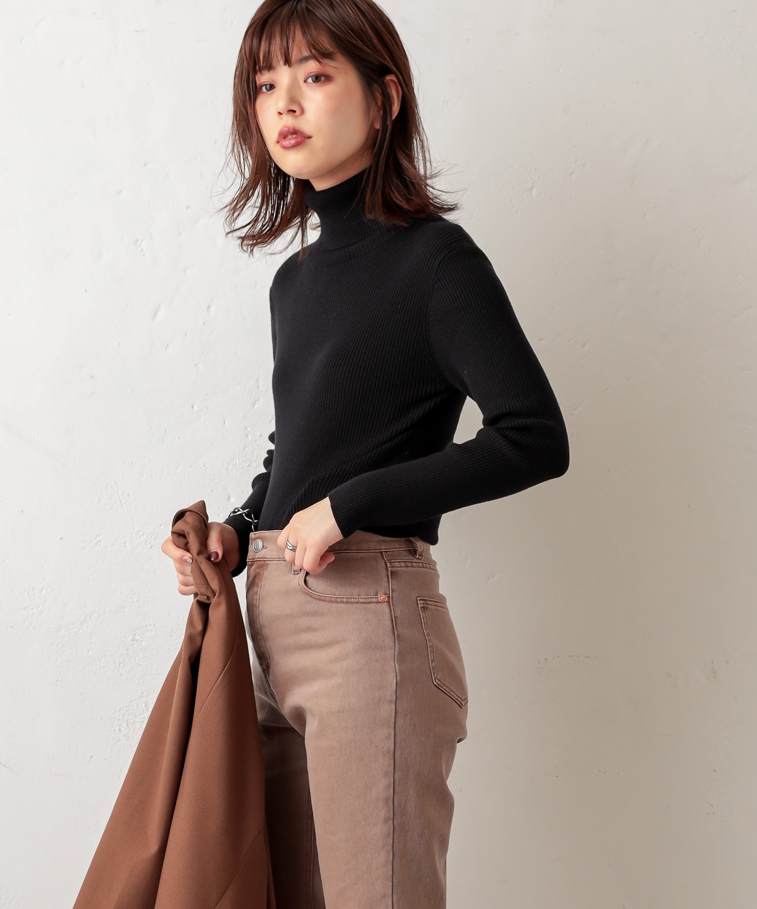 natural couture(ナチュラルクチュール) もちもちベーシックリブタートル