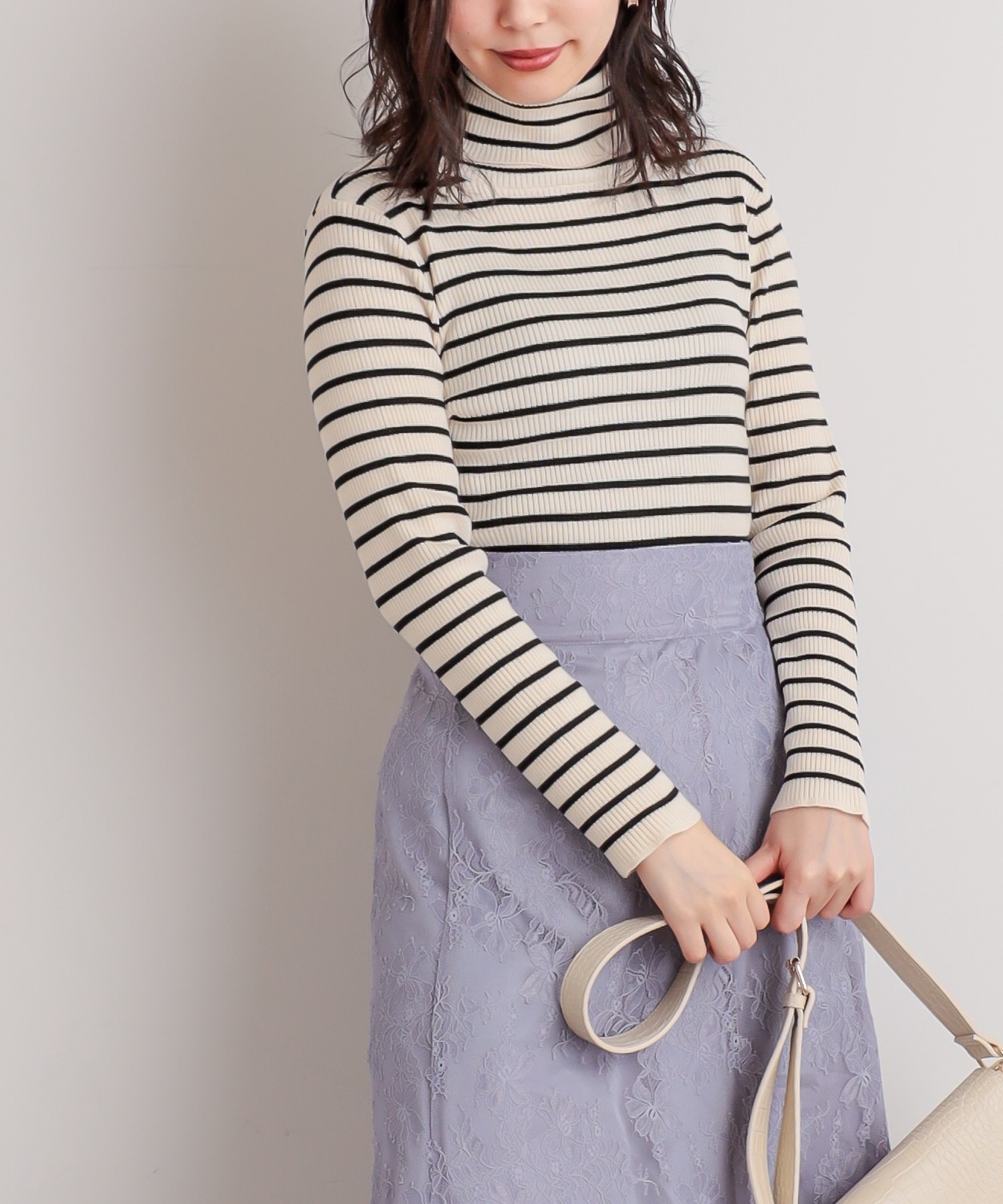 natural couture(ナチュラルクチュール) もちもちベーシックリブタートル