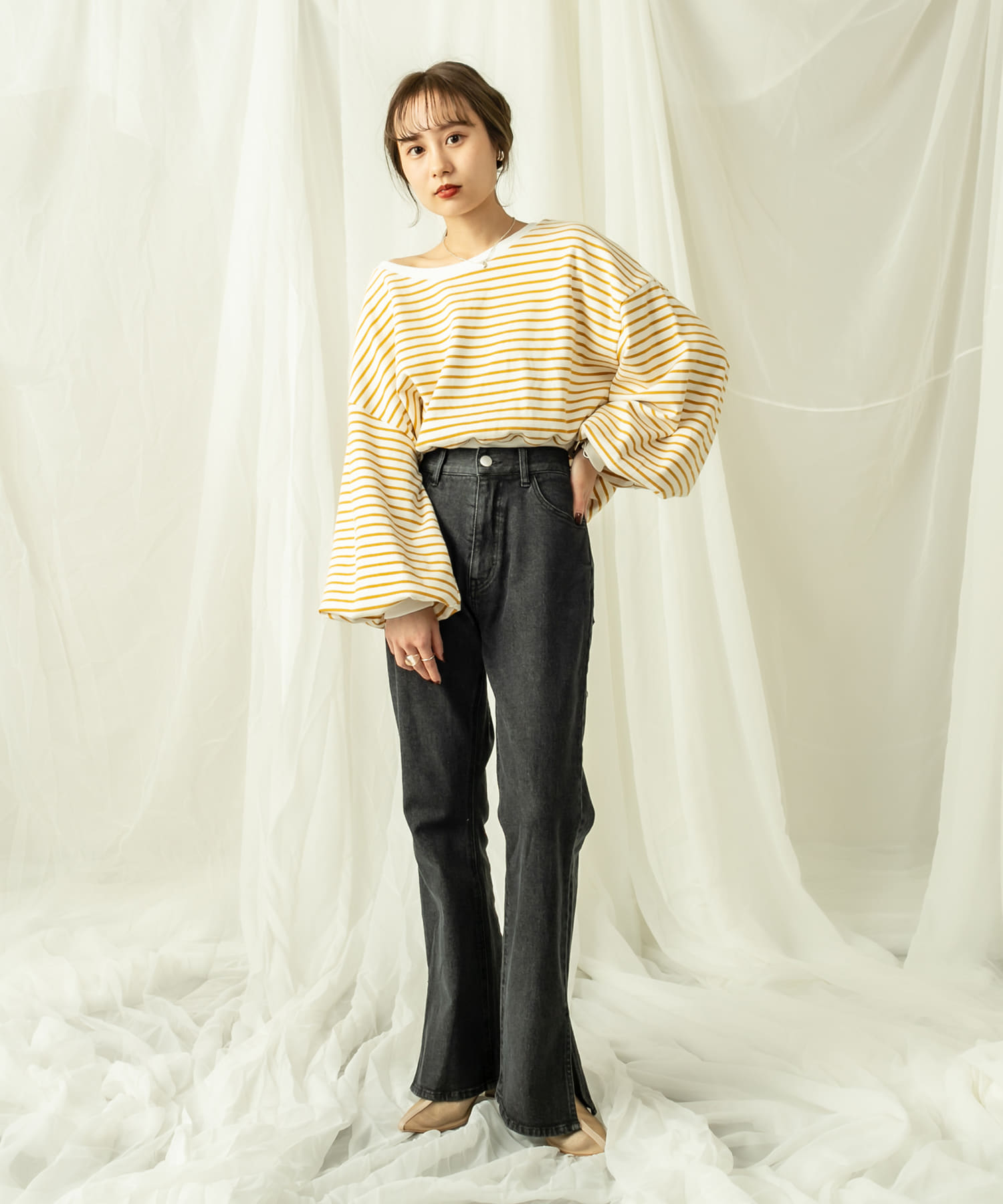 Mline Web限定 バルーン袖カットソー Mystic ミスティック レディース Pal Closet パルクローゼット パルグループ公式ファッション通販サイト