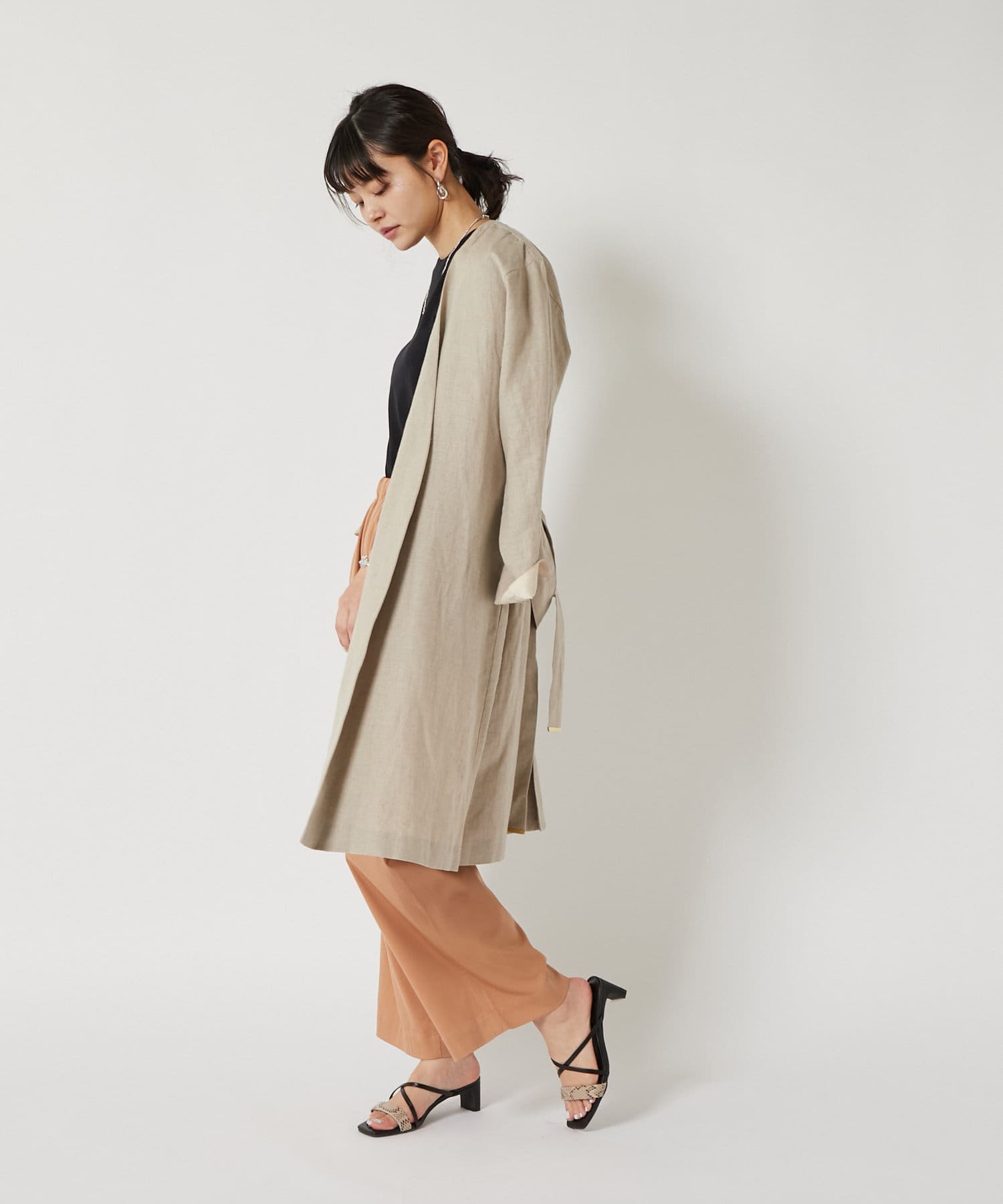 スタイリング自在のスプリングコート 着流しリネンコート Collage Gallardagalante コラージュ ガリャルダガランテ レディース Pal Closet パルクローゼット パルグループ公式ファッション通販サイト