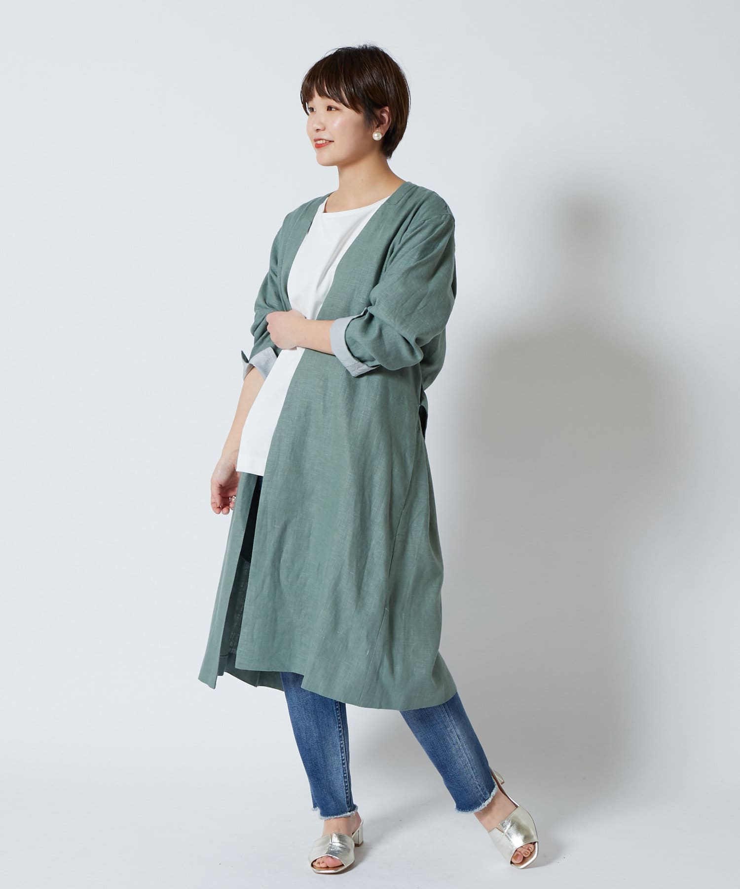 スタイリング自在のスプリングコート 着流しリネンコート Collage Gallardagalante コラージュ ガリャルダガランテ レディース Pal Closet パルクローゼット パルグループ公式ファッション通販サイト