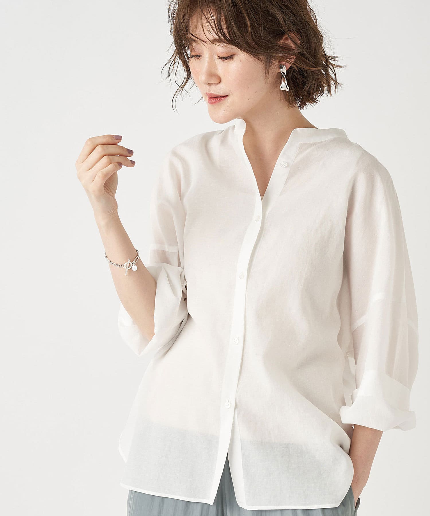 大人の抜け感 手洗い可 スラブローンワイドシャツ Rive Droite リヴドロワ レディース Pal Closet パルクローゼット パルグループ公式ファッション通販サイト