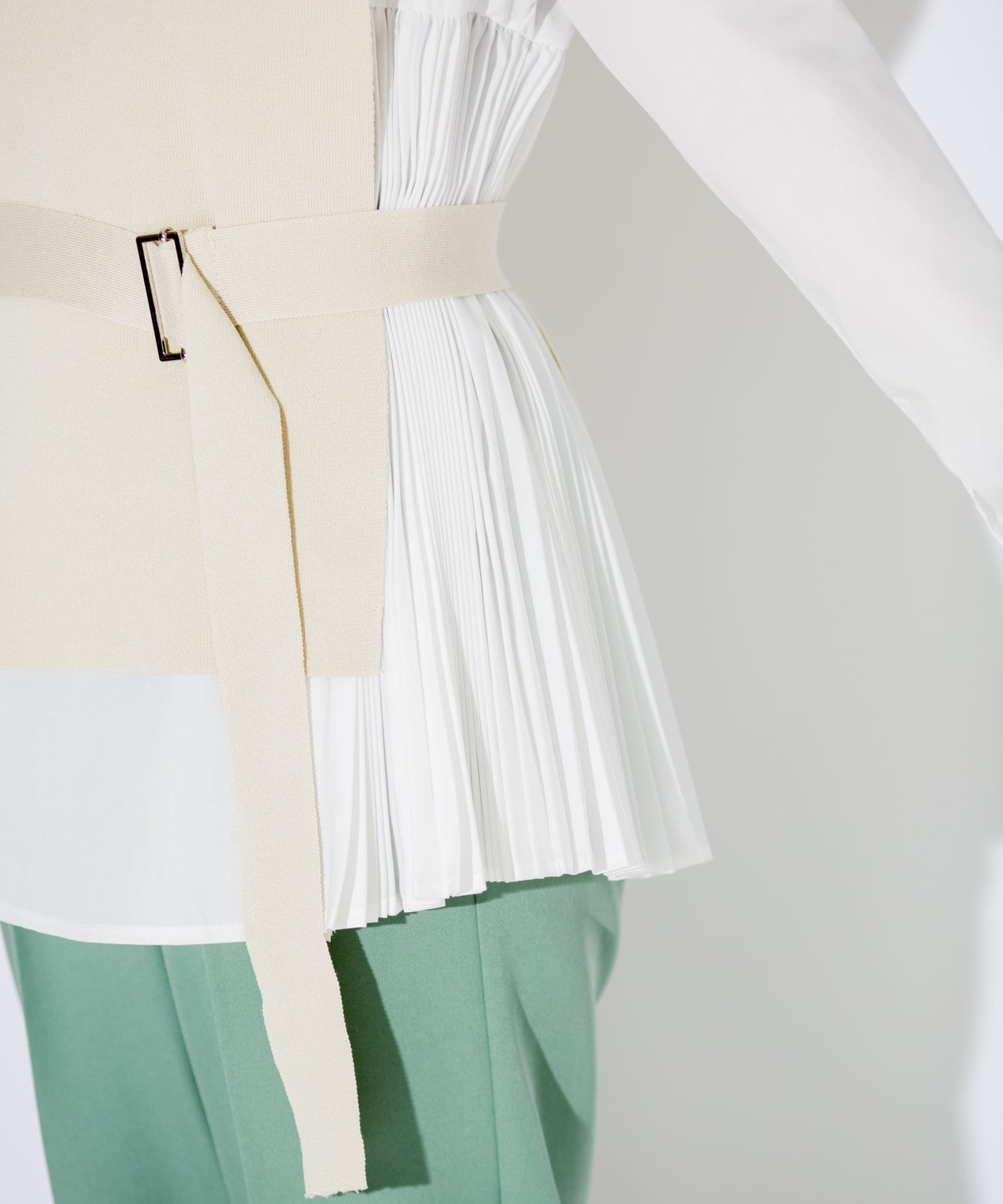 prose verse(プロズヴェール) 【セットアイテム】サイドプリーツブラウス×ベストプルオーバー