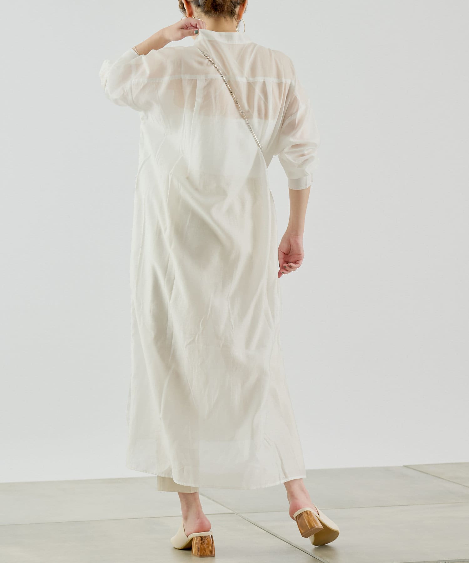 Cm着用 再生ポリバンドカラーシアーシャツワンピース Colony 2139 コロニー トゥーワンスリーナイン レディース Pal Closet パルクローゼット パルグループ公式ファッション通販サイト