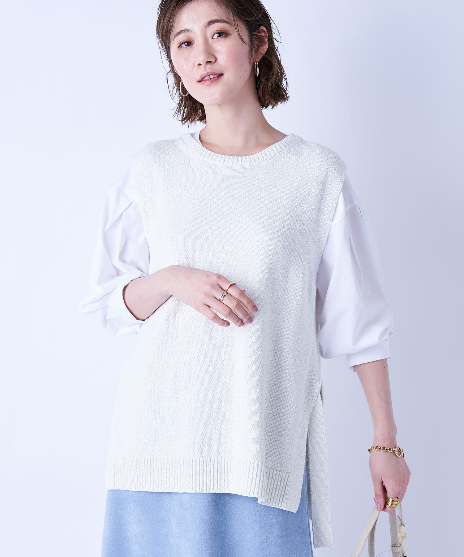 おしゃれが楽しくなる 裾スリットベストニット Un Dix Cors アンディコール レディース Pal Closet パルクローゼット パルグループ公式ファッション通販サイト