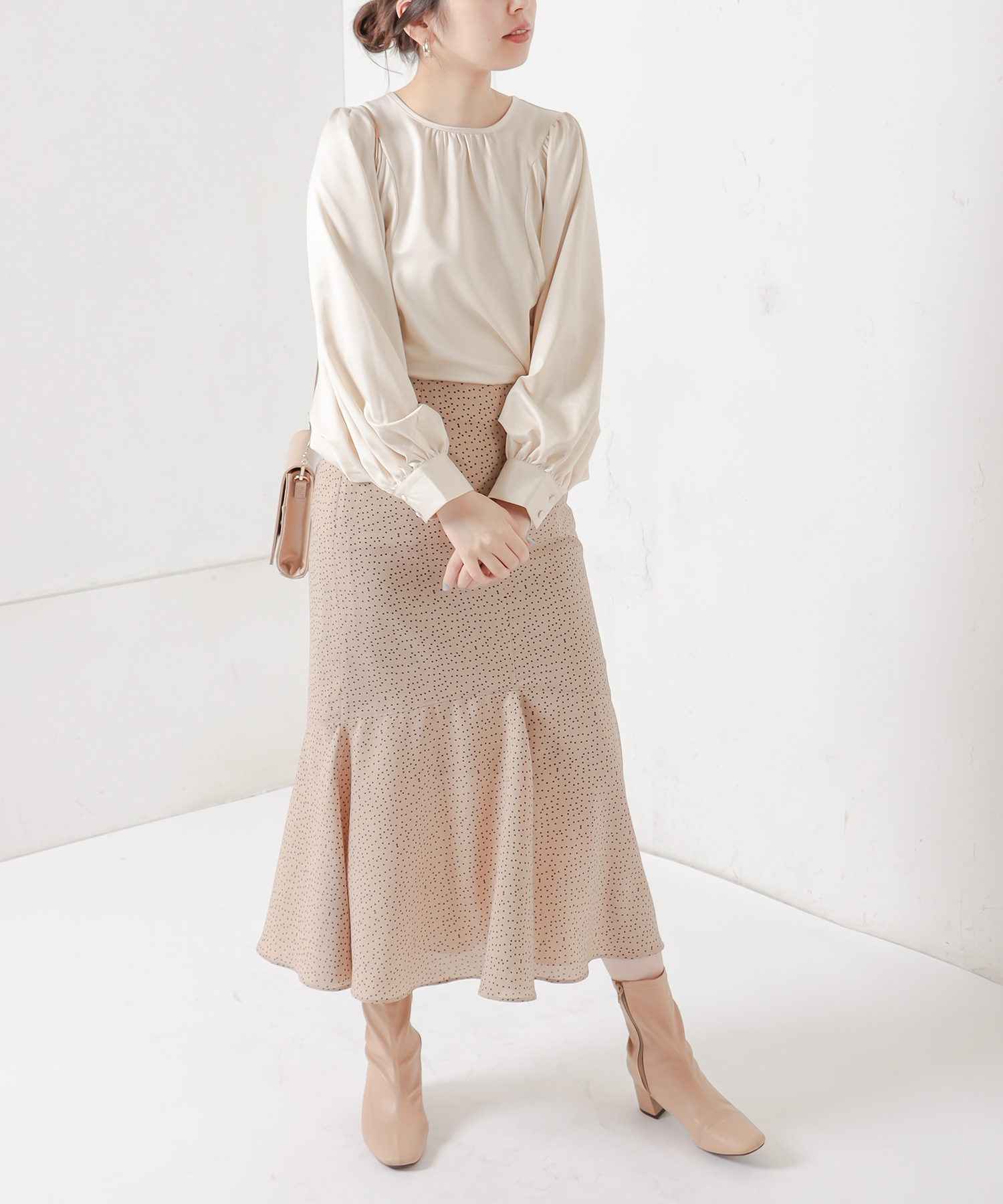 フロントステッチドットマーメイドスカート | natural couture
