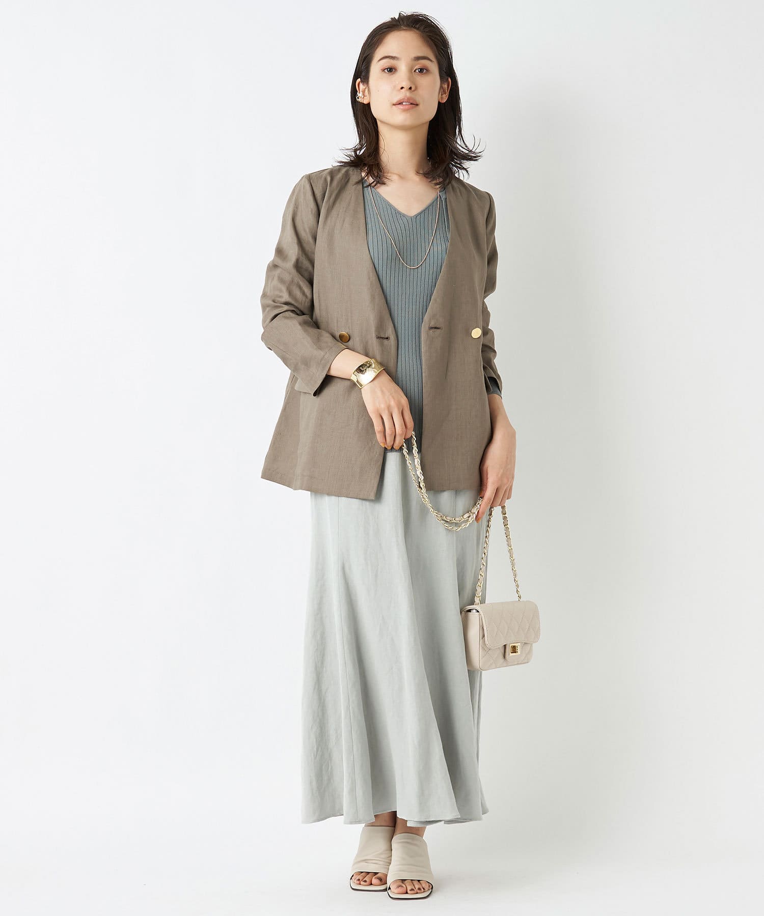 La boutique BonBon(ラブティックボンボン) 《予約》【手洗い可・接触冷感・UVカット】ワイドリブタンクニット