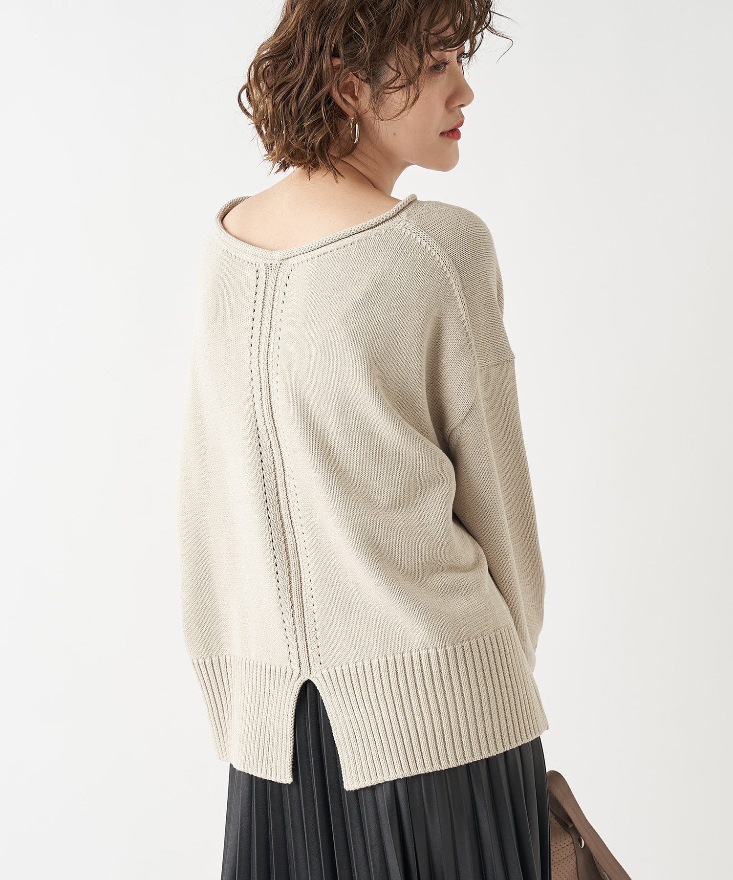 un dix cors(アンディコール) 【ルーズなシルエットが女性らしい】強撚クルーニット