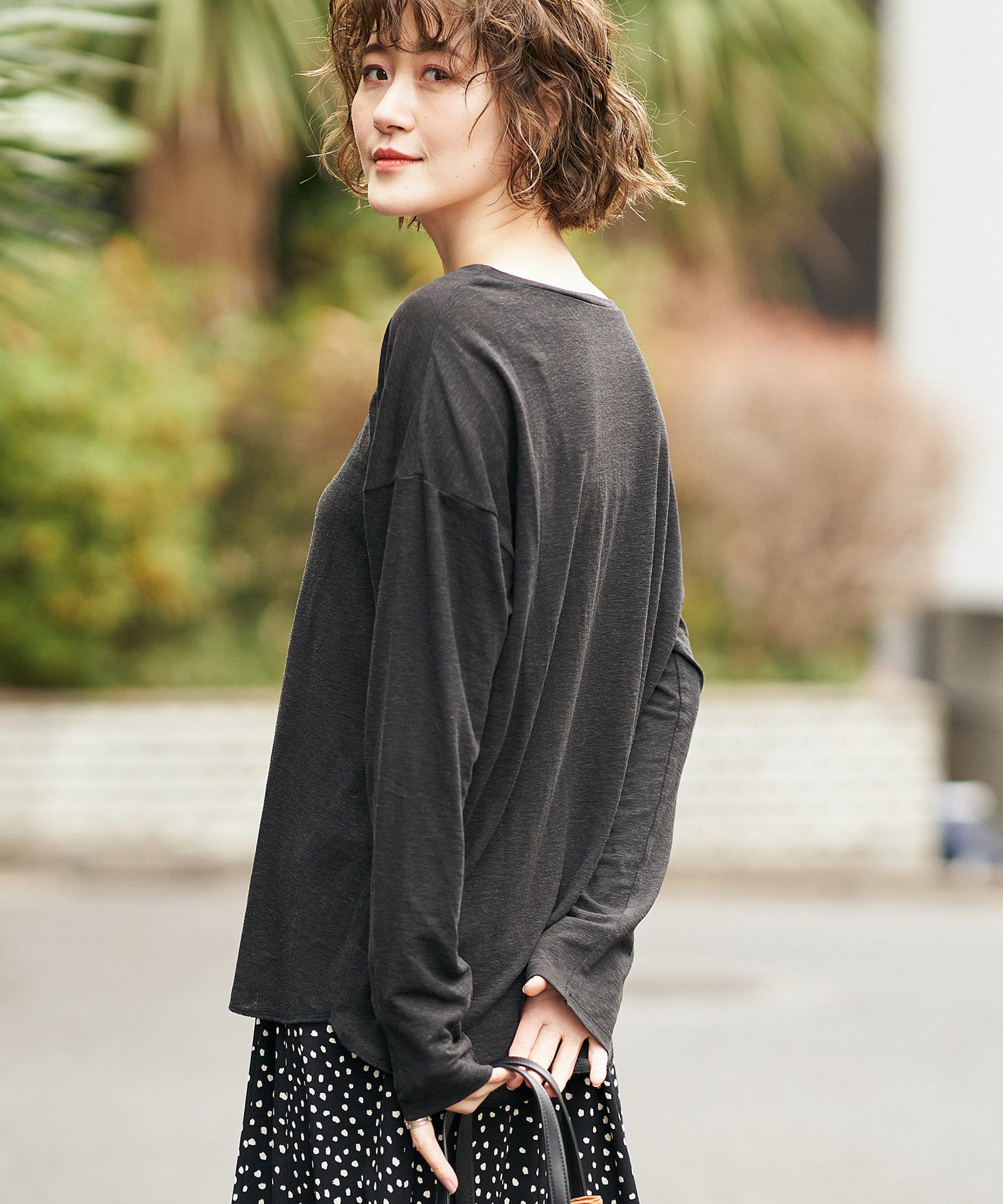 un dix cors(アンディコール) 【生地の風合い】麻混ナチュラルカットソー