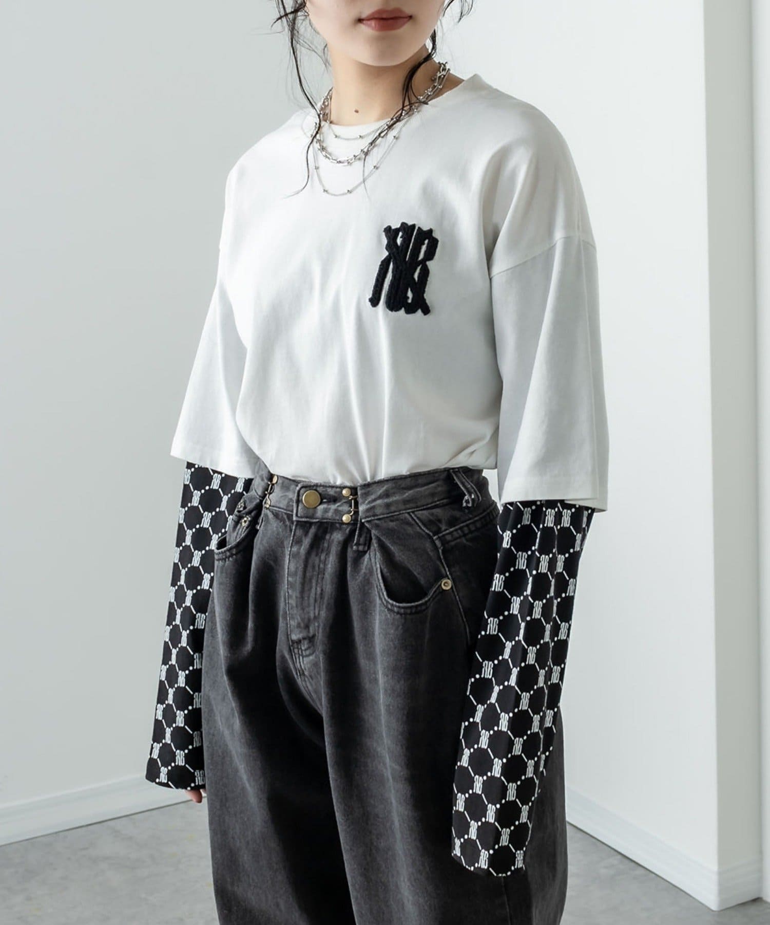 モノグラムレイヤードロンt Rasvoa ラスボア レディース Pal Closet パルクローゼット パルグループ公式ファッション通販サイト