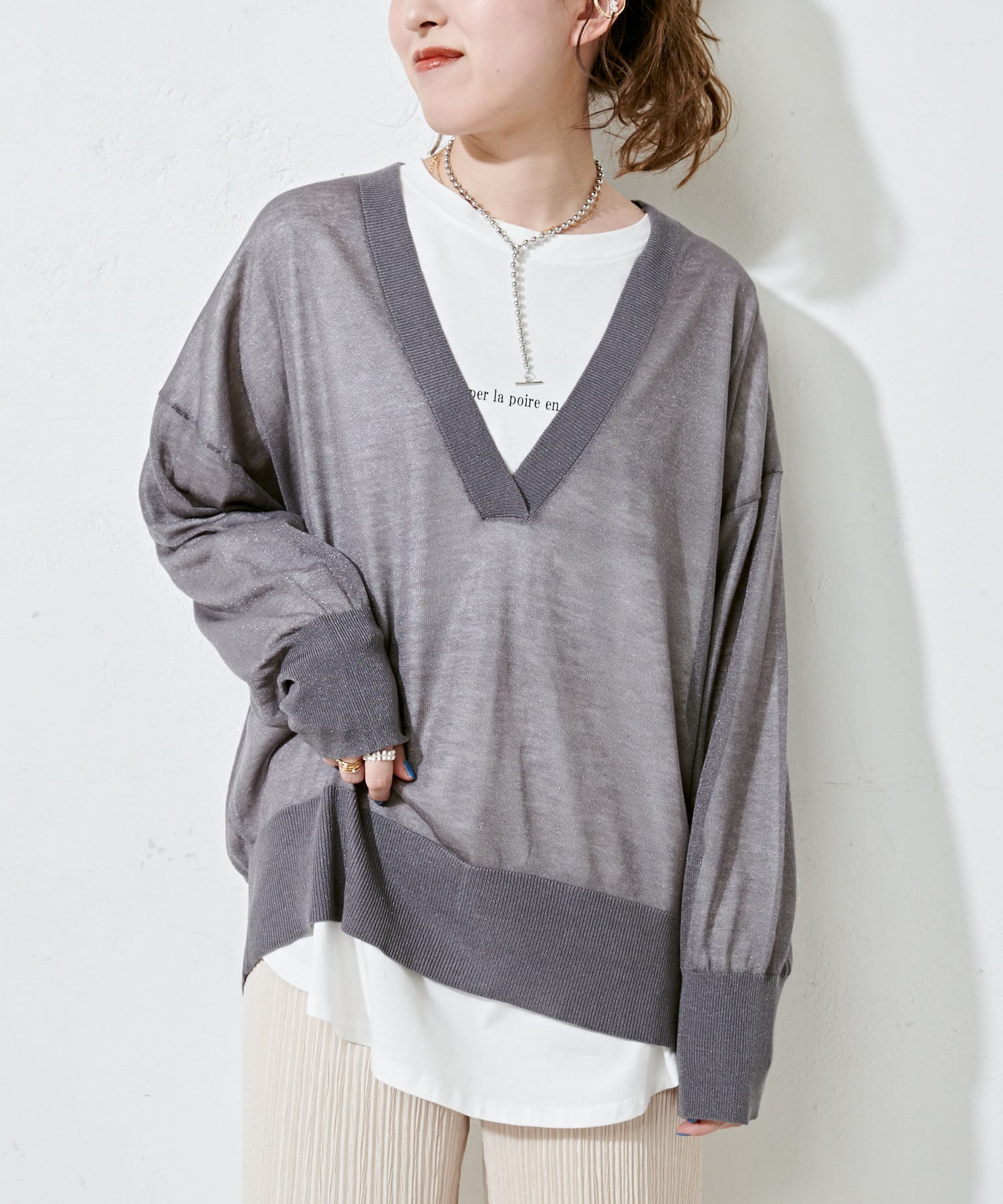 Set Item シアーニット ロングtシャツ Discoat ディスコート レディース Pal Closet パルクローゼット パルグループ公式ファッション通販サイト