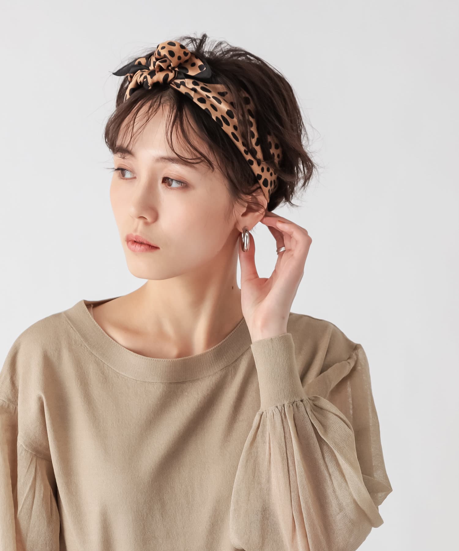 un dix cors(アンディコール) 【アレンジできる長さで丁度いい】ダルメシアン柄スカーフ