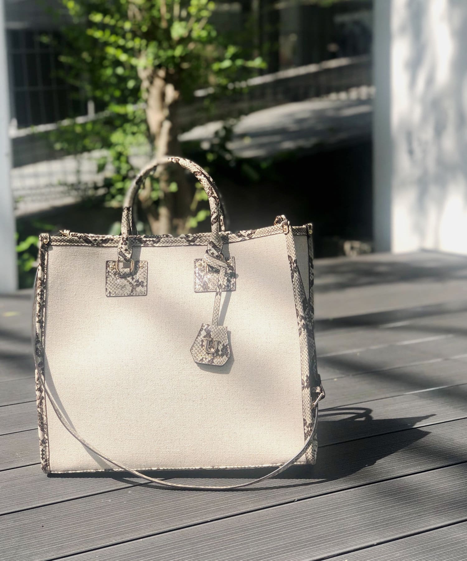 un dix cors(アンディコール) 【お仕事に使いやすい】スクエア切替バッグ