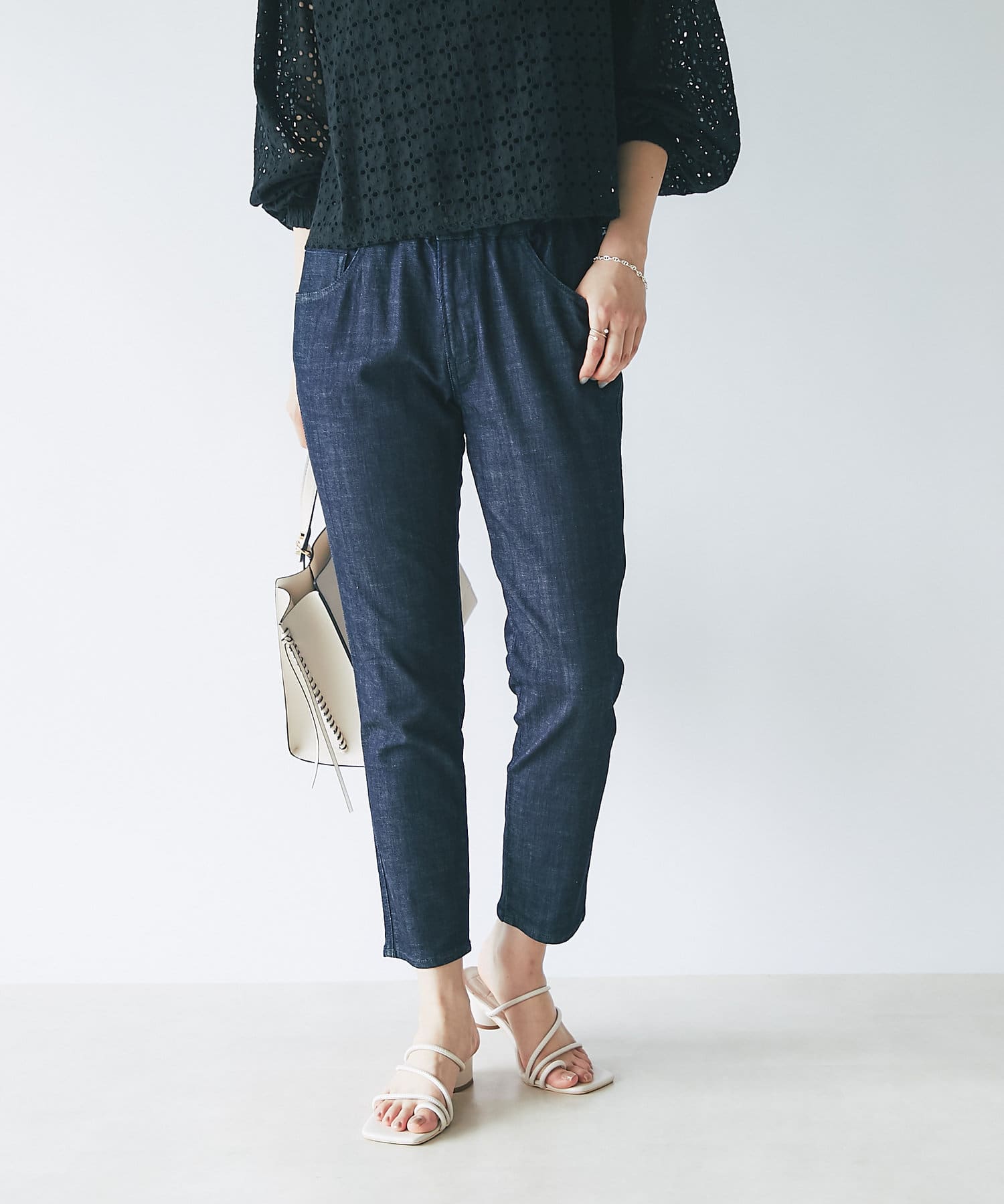 un dix cors(アンディコール) 【低身長/高身長サイズ有】イージーテーパードデニム