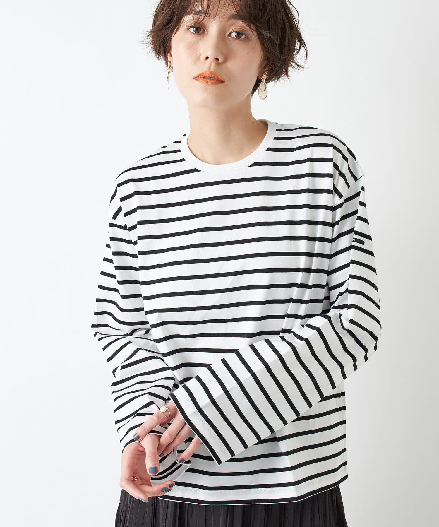 un dix cors(アンディコール) 【ORCIVAL(オーシバル)】ストライプロングTシャツ