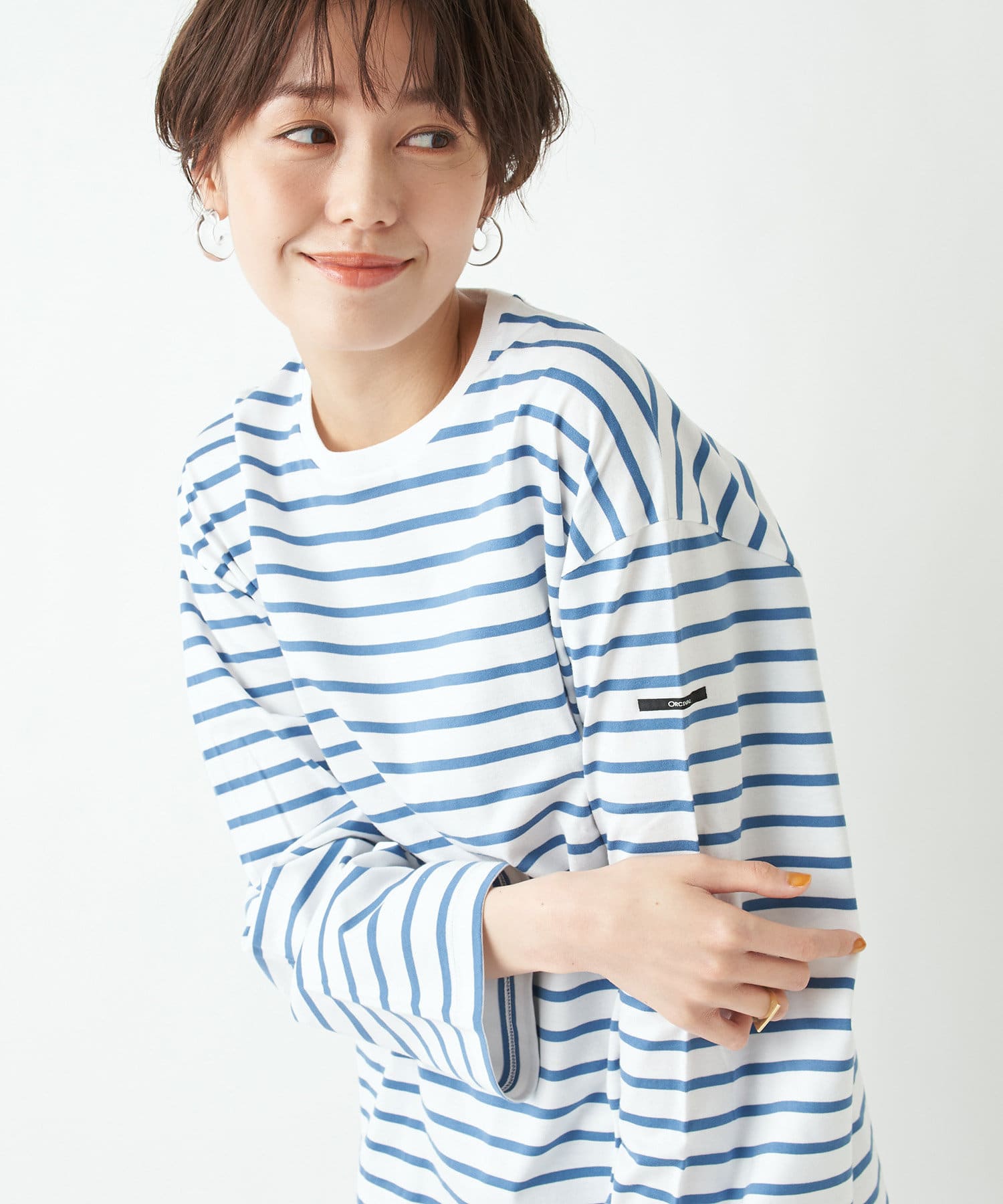 un dix cors(アンディコール) 【ORCIVAL(オーシバル)】ストライプロングTシャツ